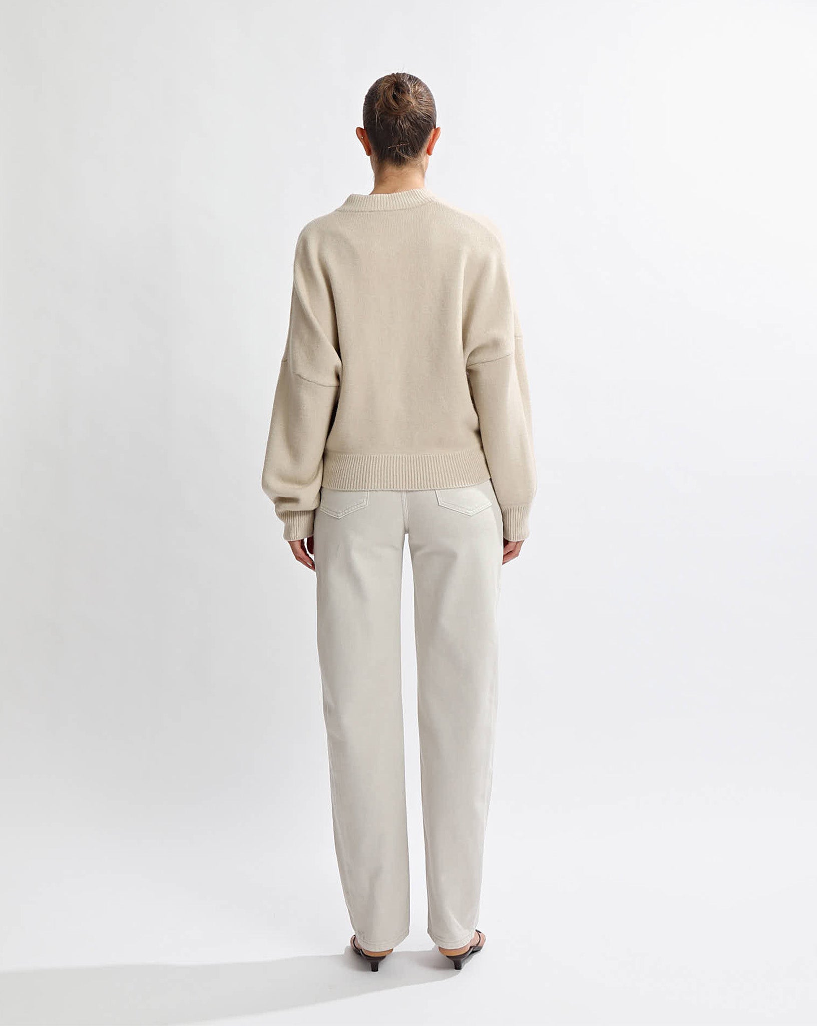Charlotte Knit Zip Jumper Beige