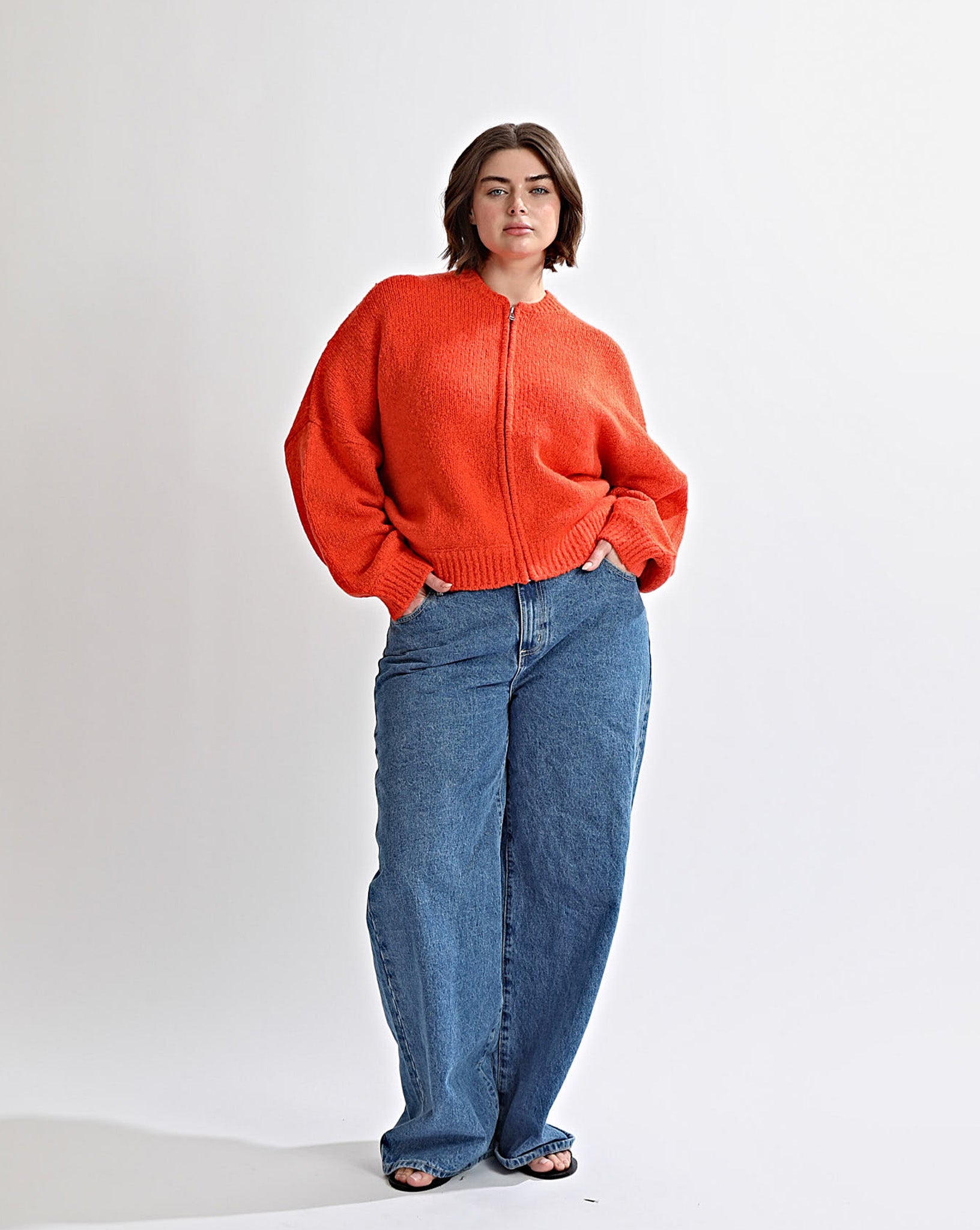 Elliot Knit Zip Jumper Red Marl