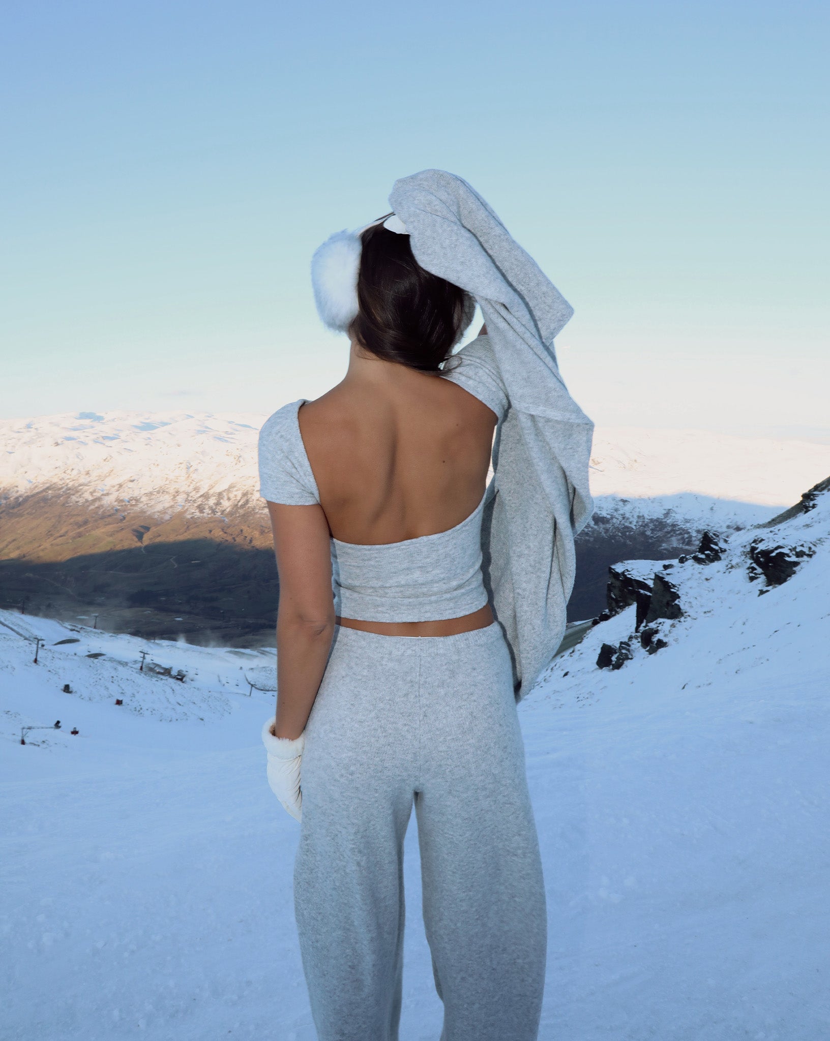 Leo Knit Scarf Grey Marl