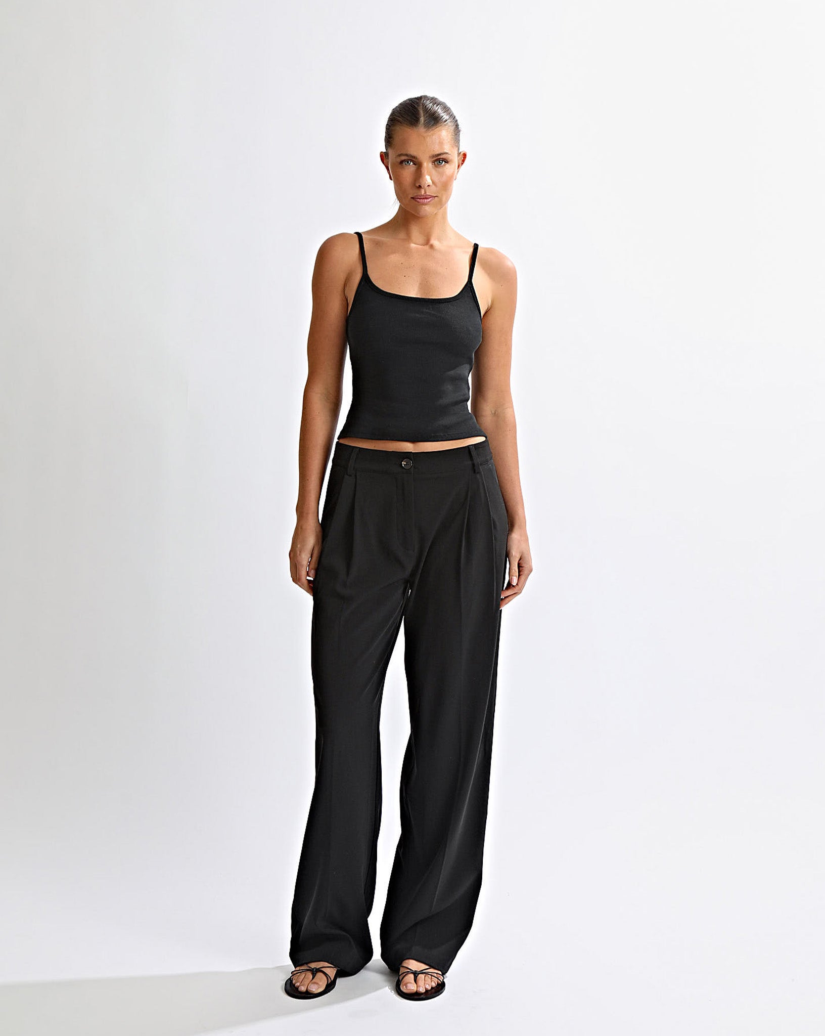 Naomi Trousers Black Cropped