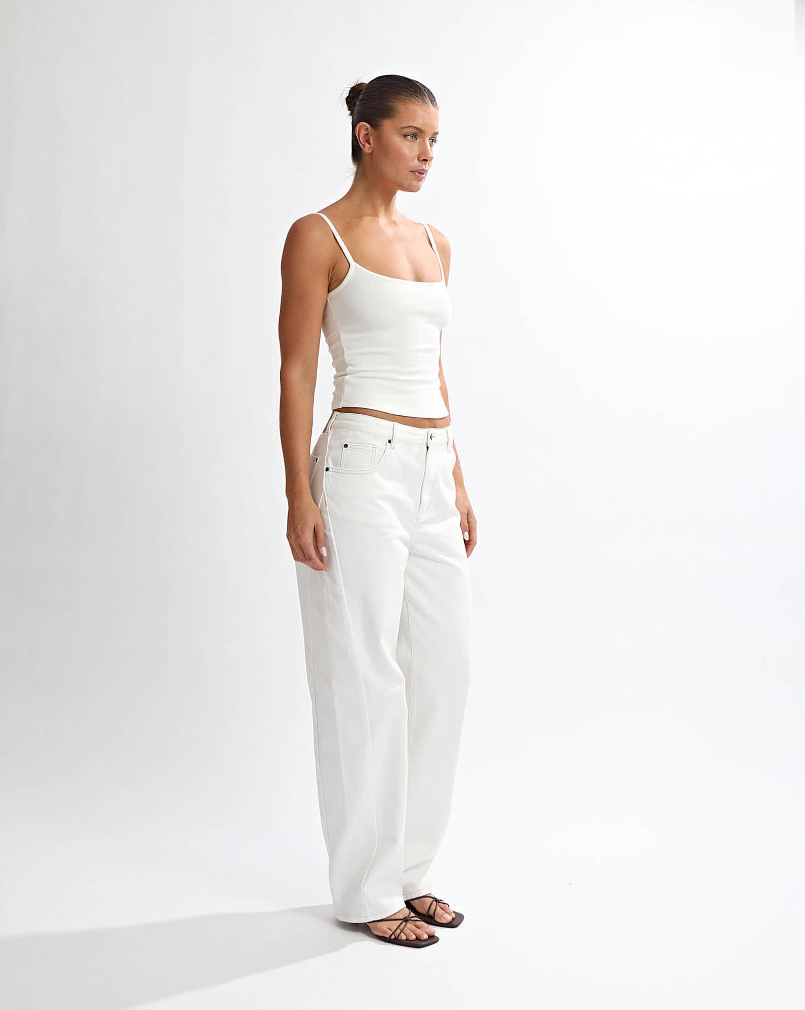 Toby Jeans White Cropped