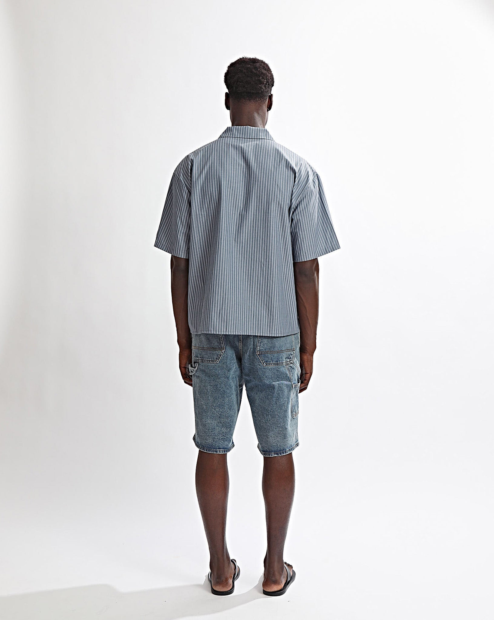 Theo Short Sleeve Shirt Steel Stripe