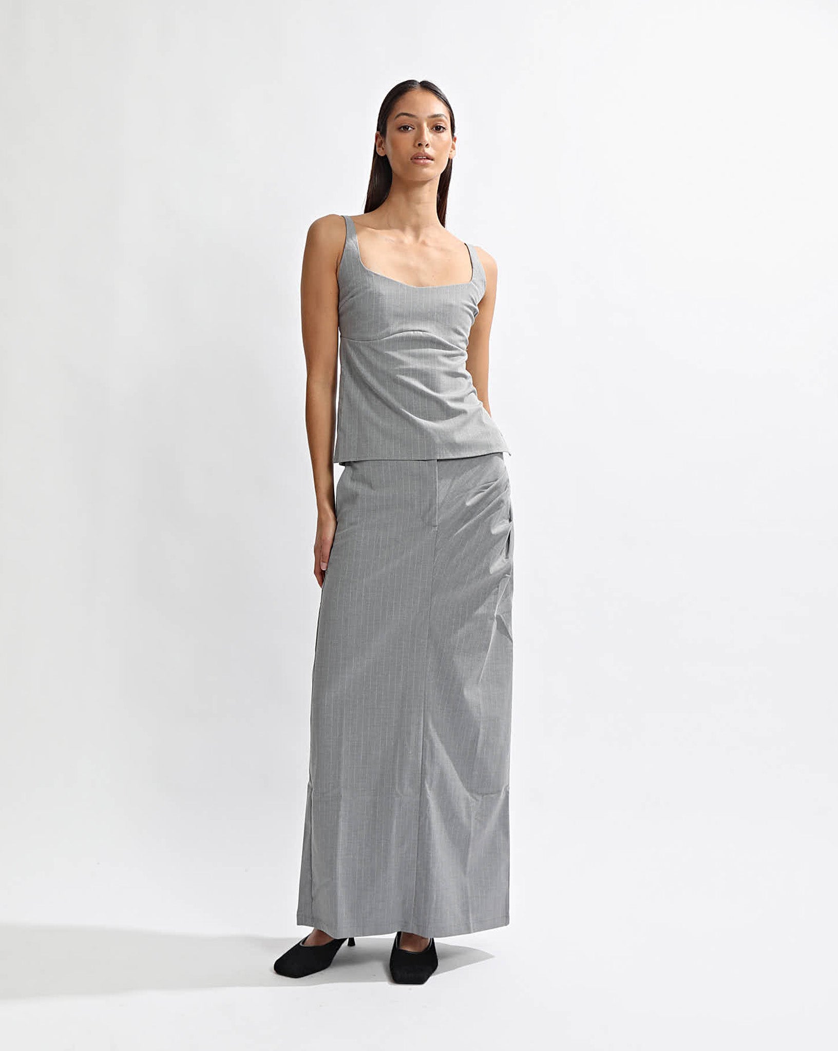 Luca Top Grey Stripe