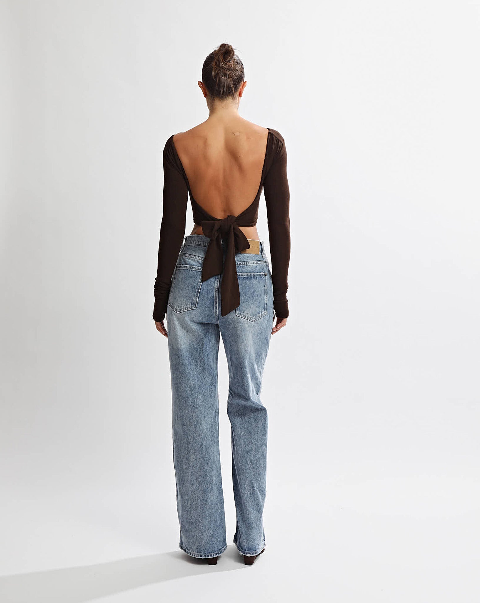 Ezra Long Sleeve Top Brown