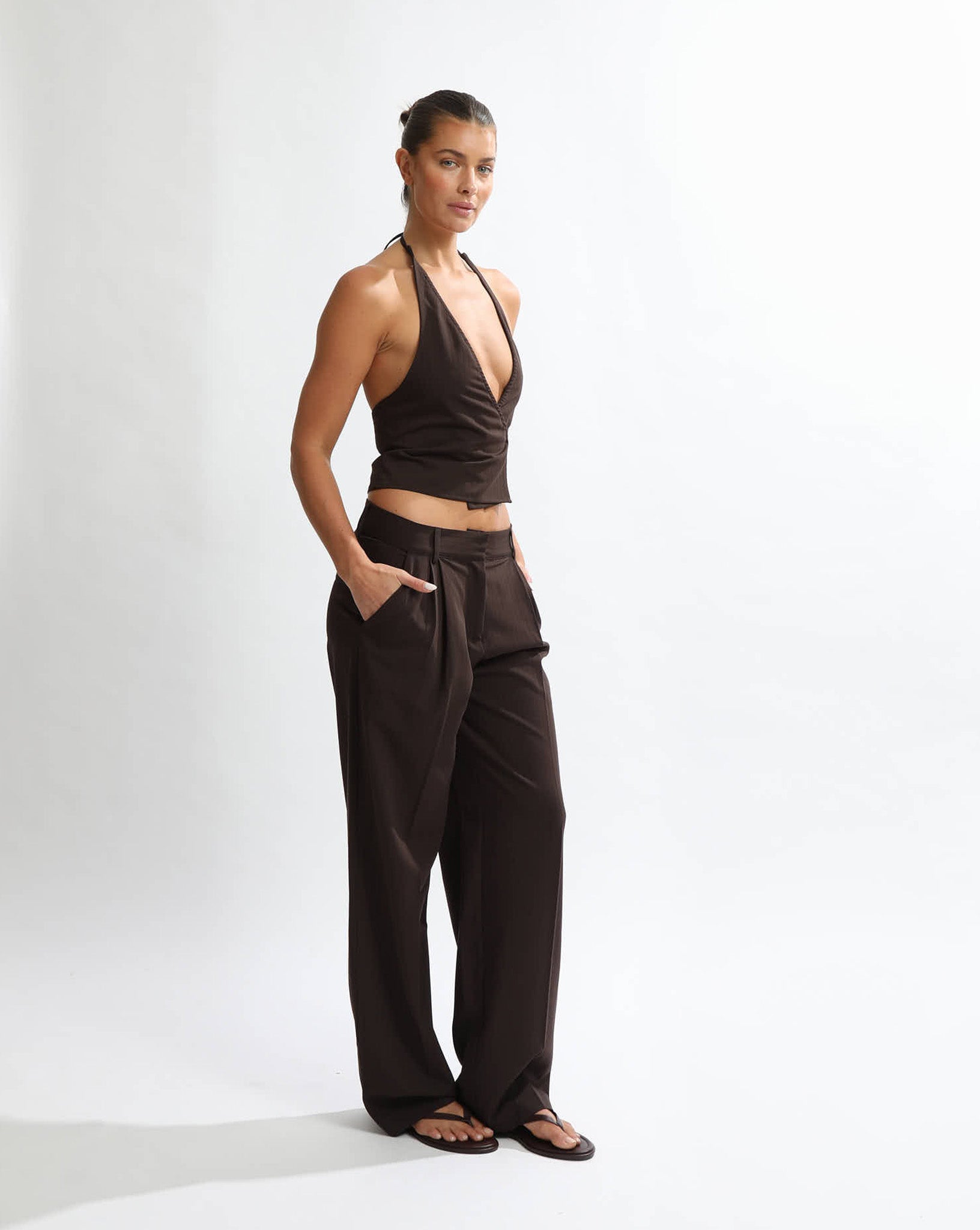 Emmy Top Brown Stripe