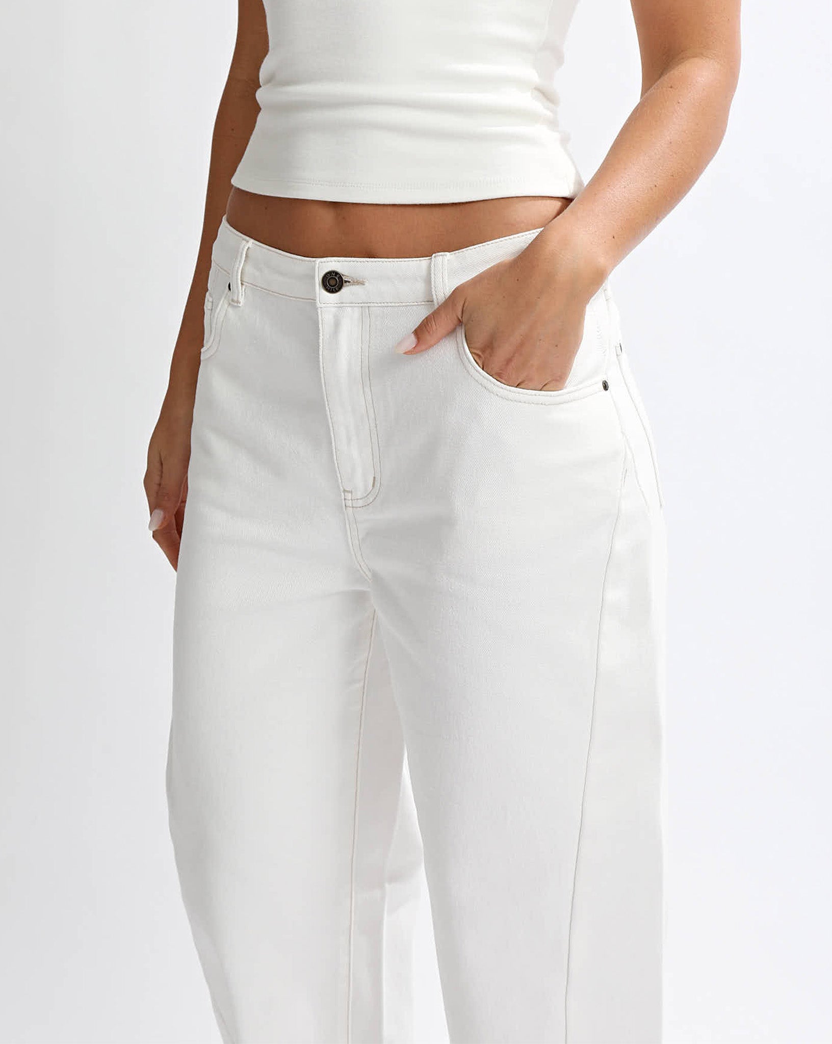 Toby Jeans White Cropped