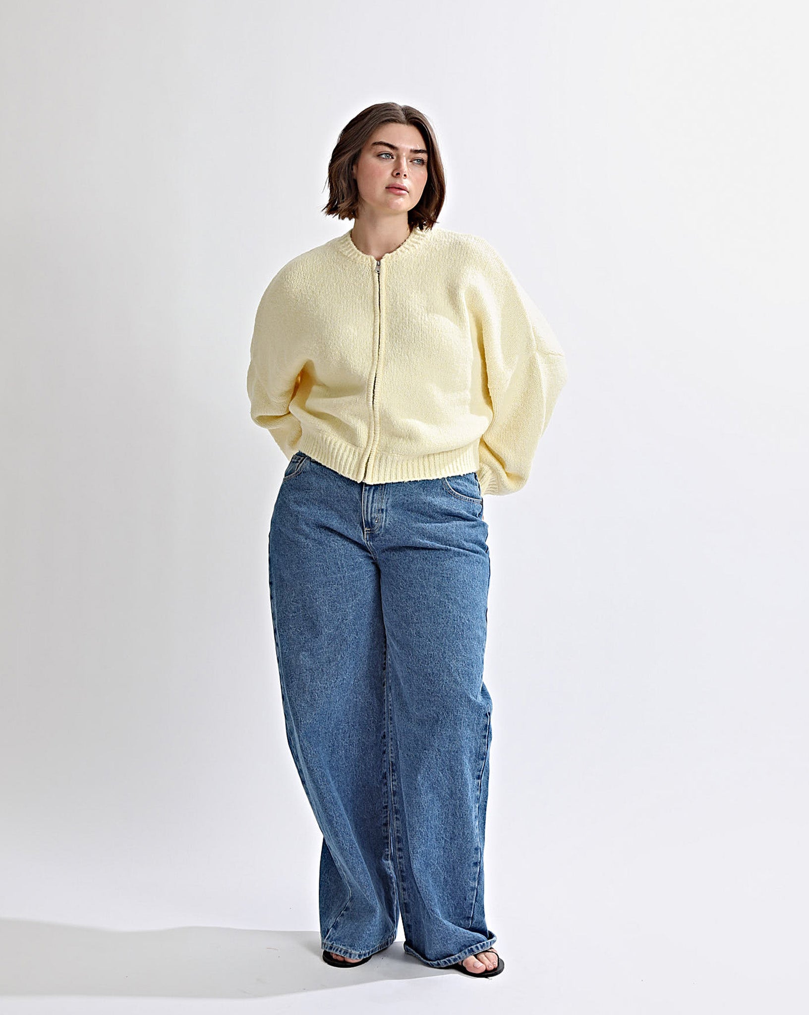 Elliot Knit Zip Jumper Pale Yellow