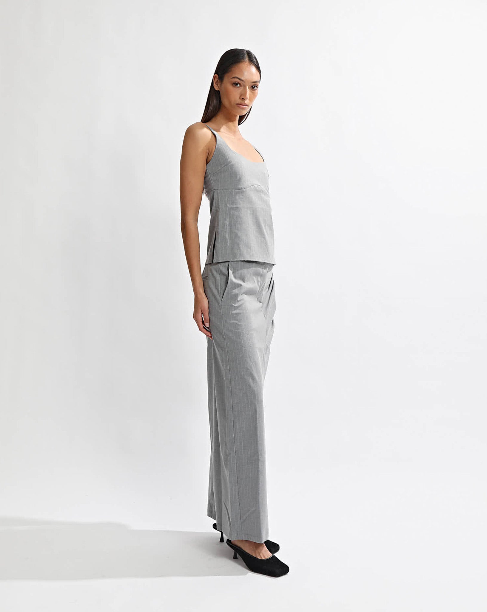 Luca Top Grey Stripe