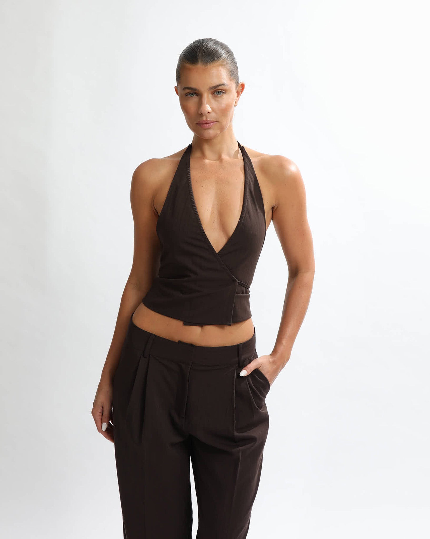 Emmy Top Brown Stripe