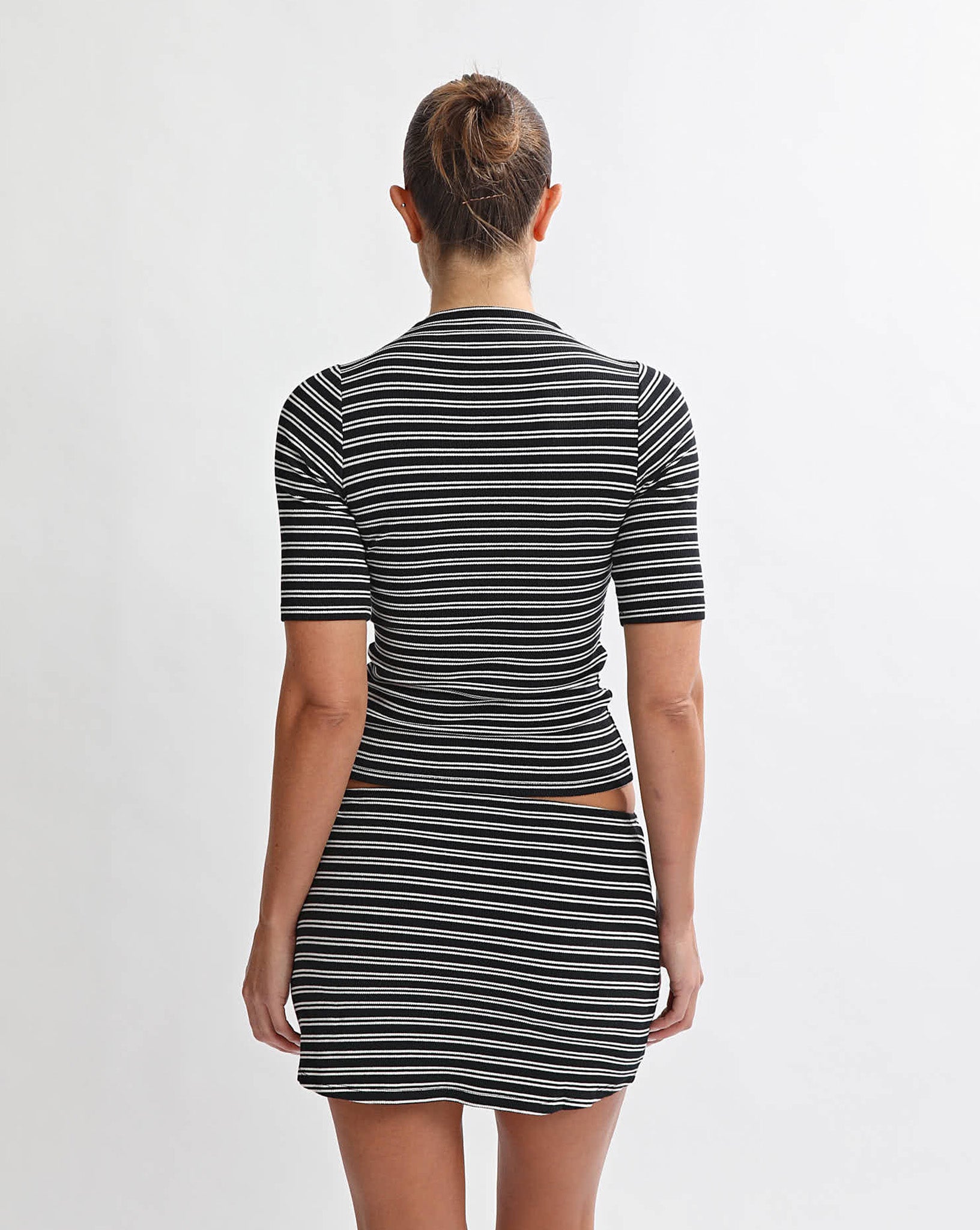 Carolyn Top Black/White Stripe