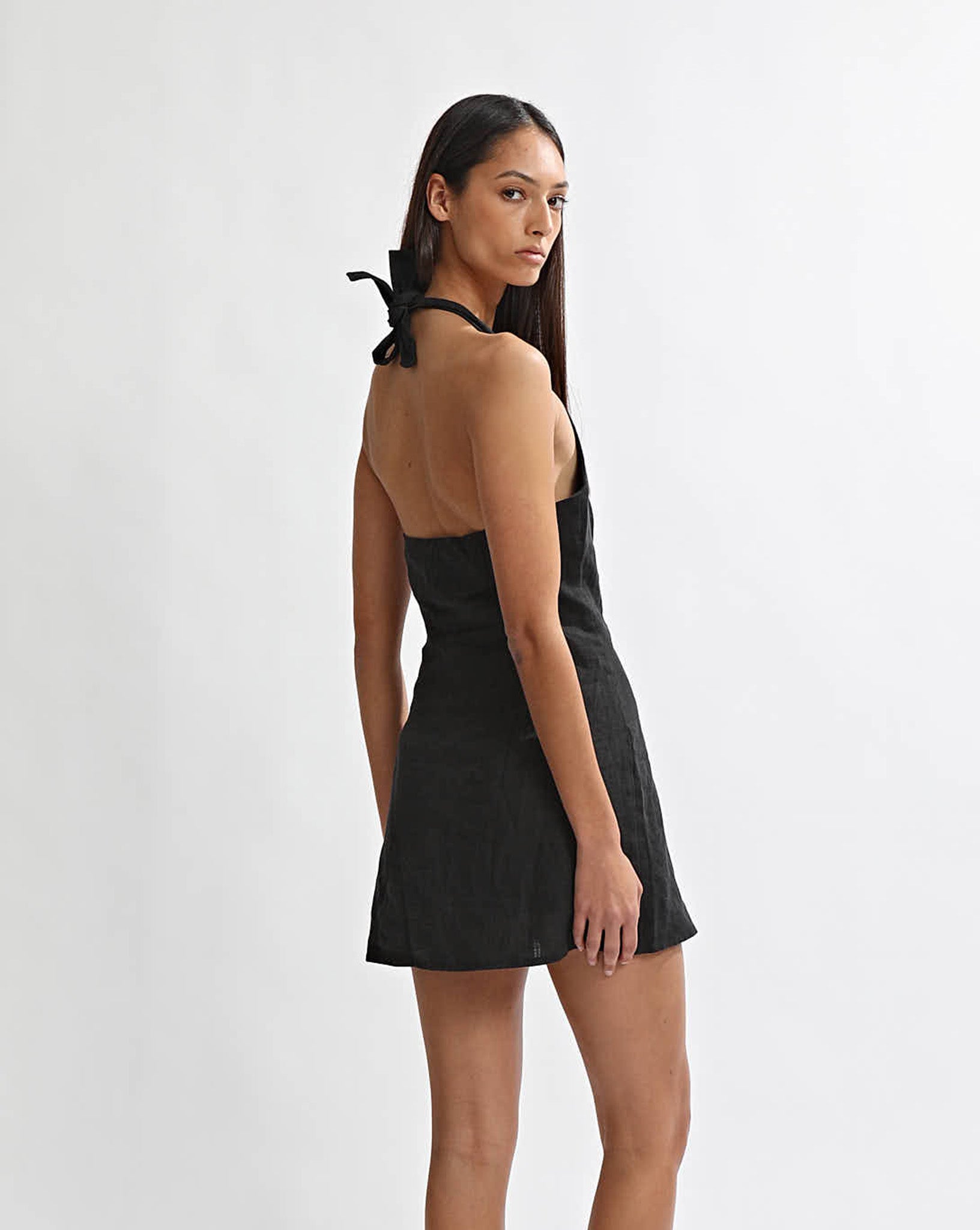 Tia Halter Mini Dress Black