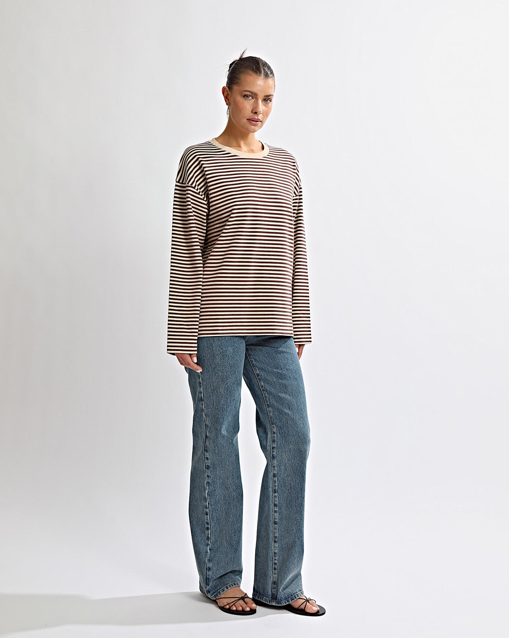 Milan Long Sleeve Top Coffee/Cream