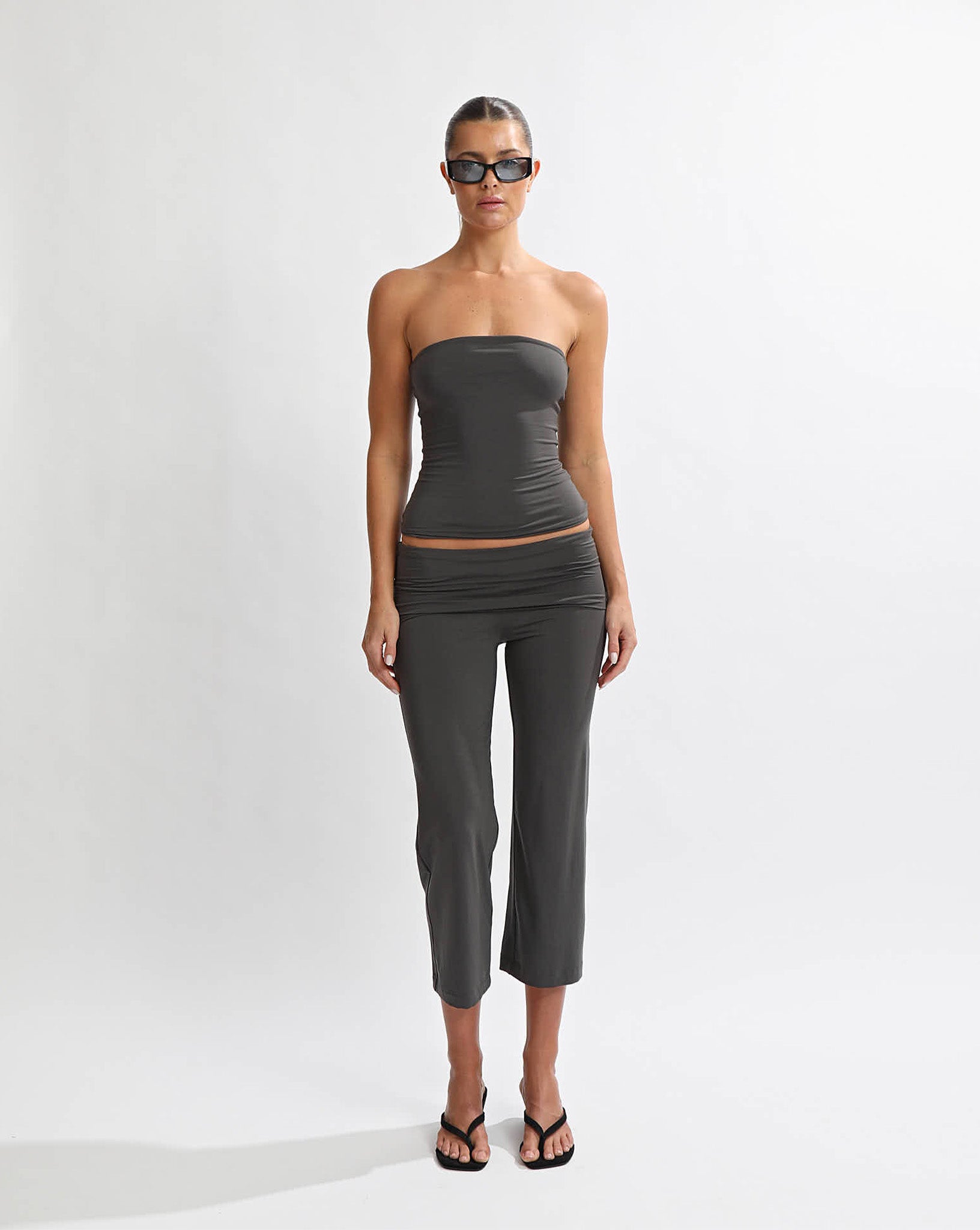 Marlow Fold Over Capris Slate