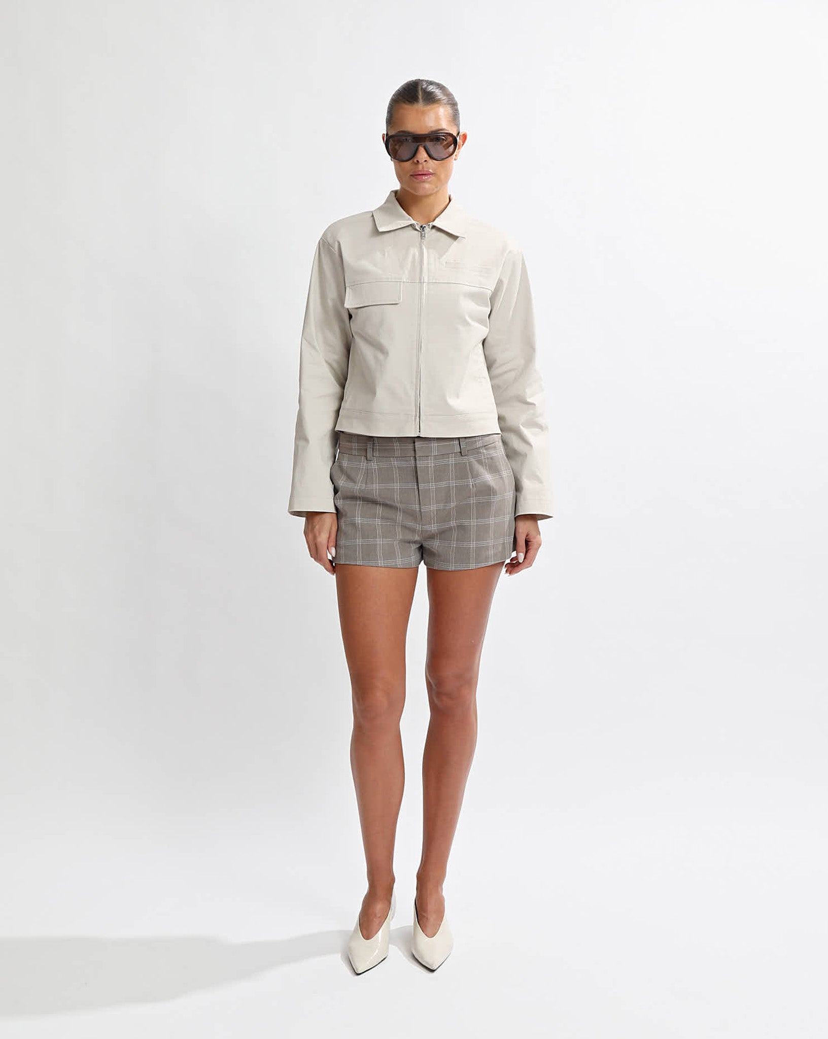 Georgie Zip Jacket Almond/Check