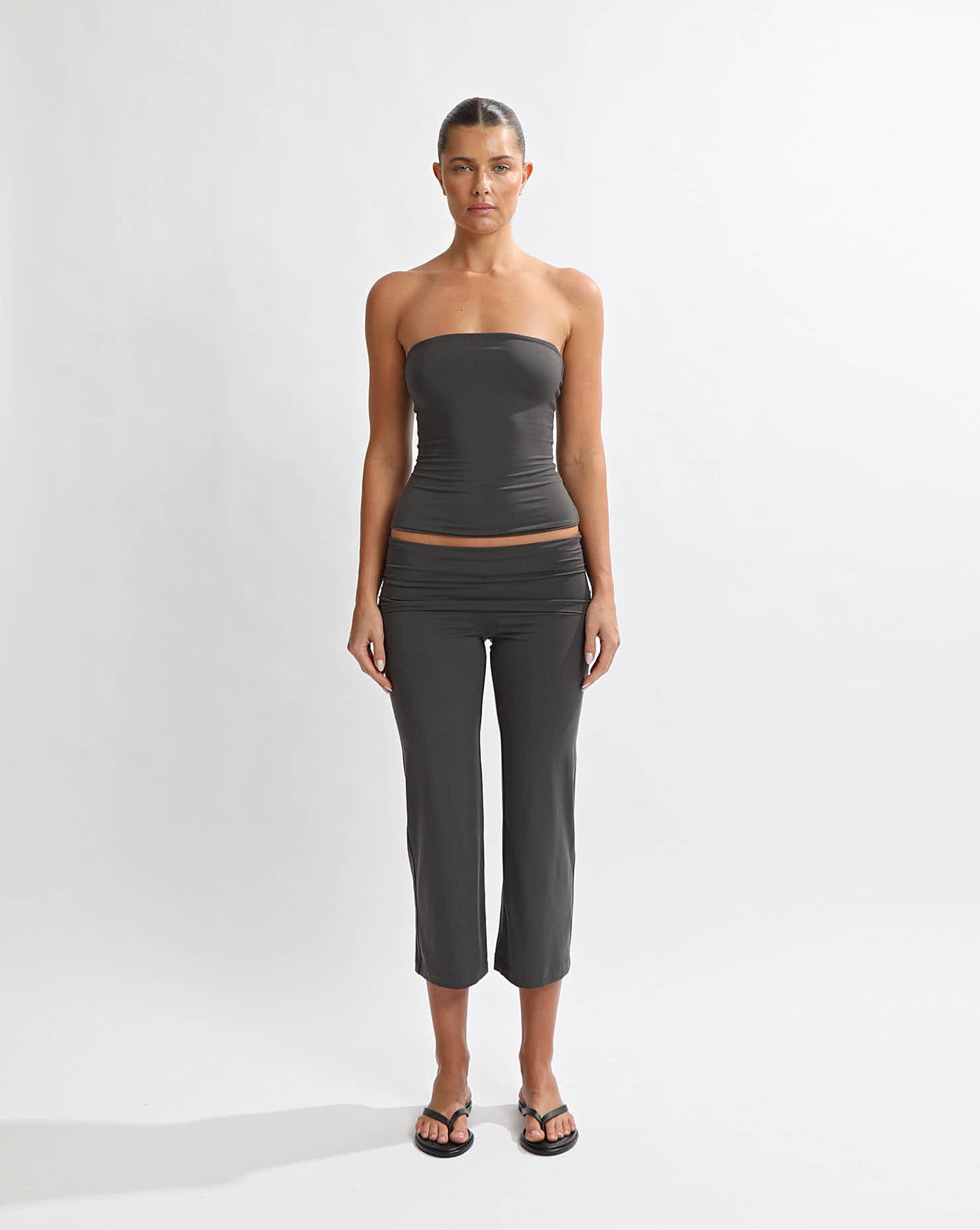 Marlow Fold Over Capris Slate