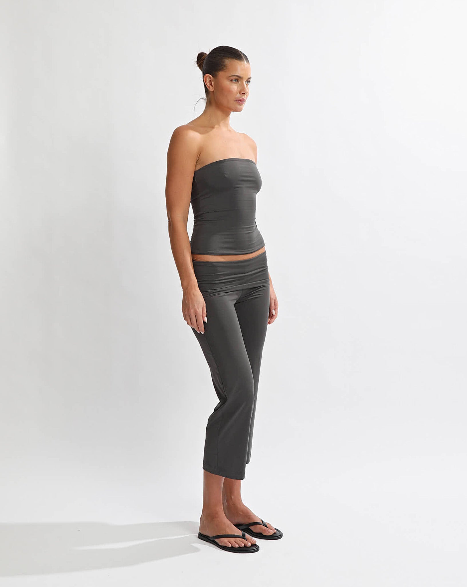Marlow Fold Over Capris Slate