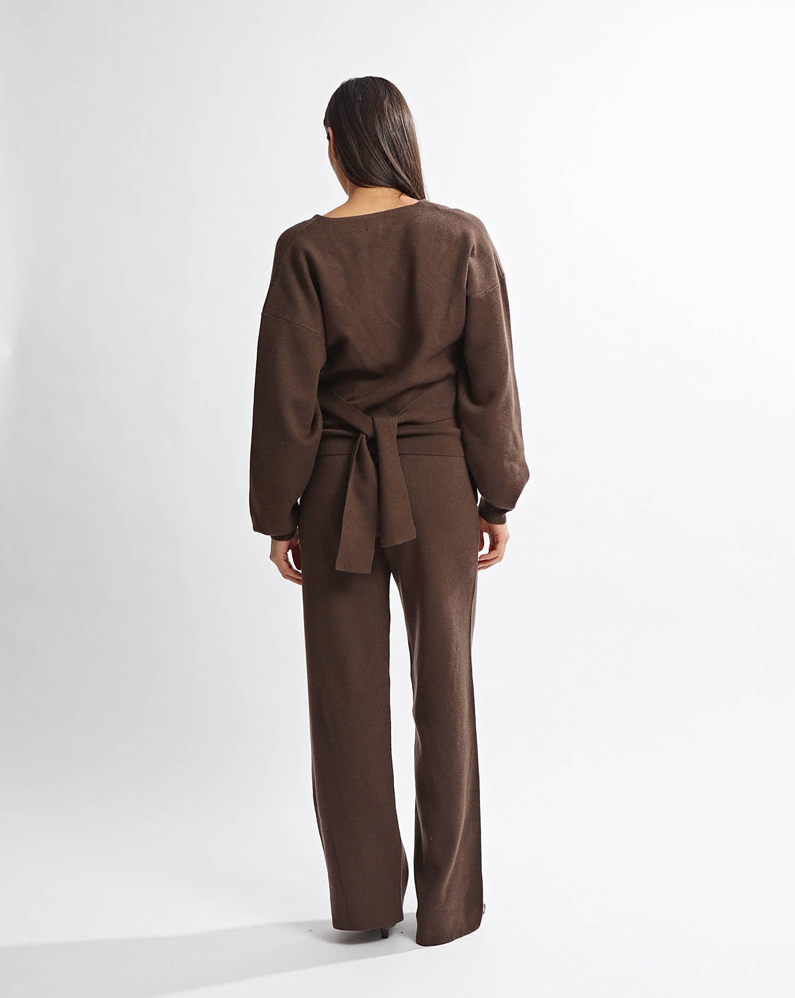 Dion Knit Pants Chocolate Cropped