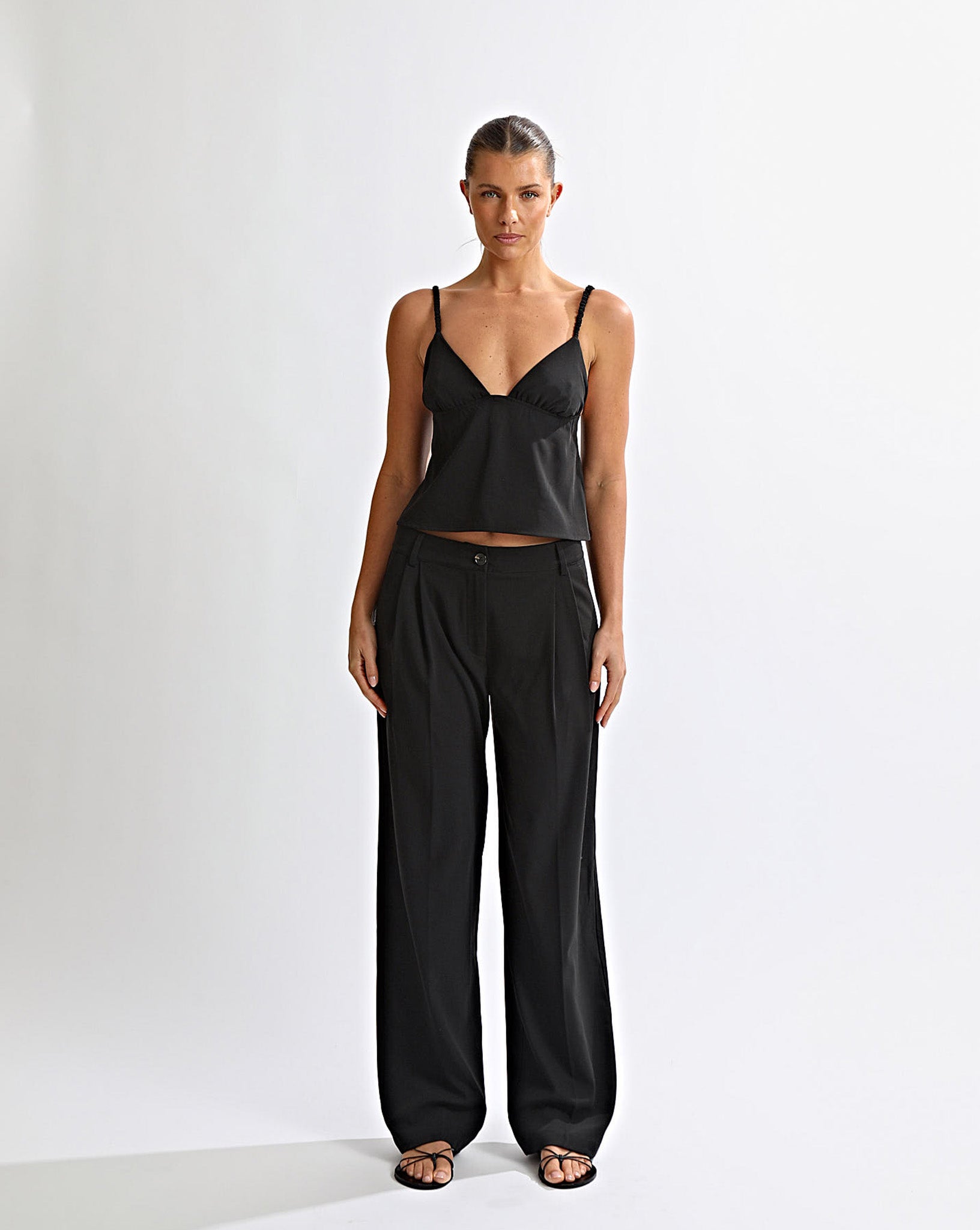 Naomi Trousers Black Cropped
