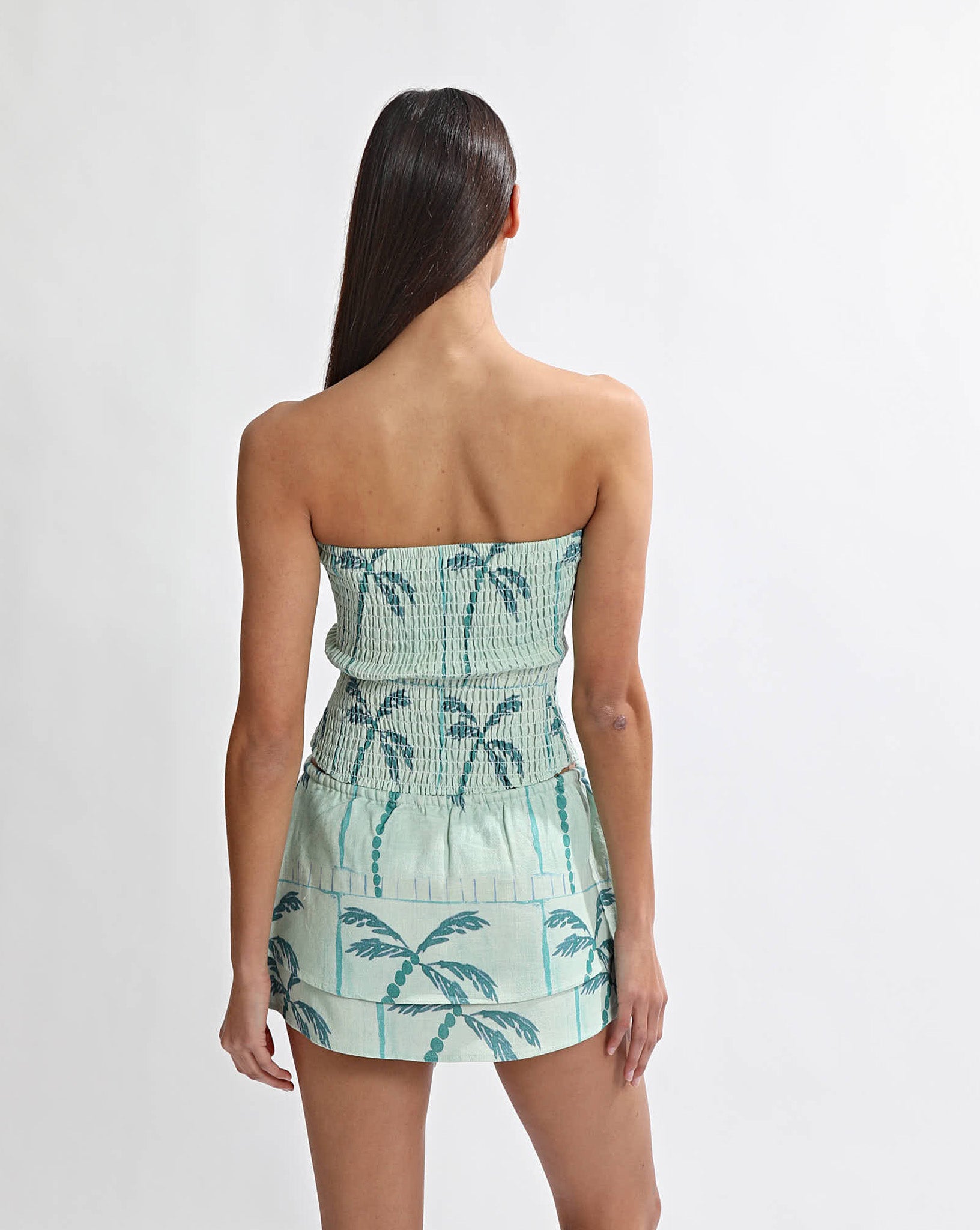 Lola Strapless Top Green Tonic