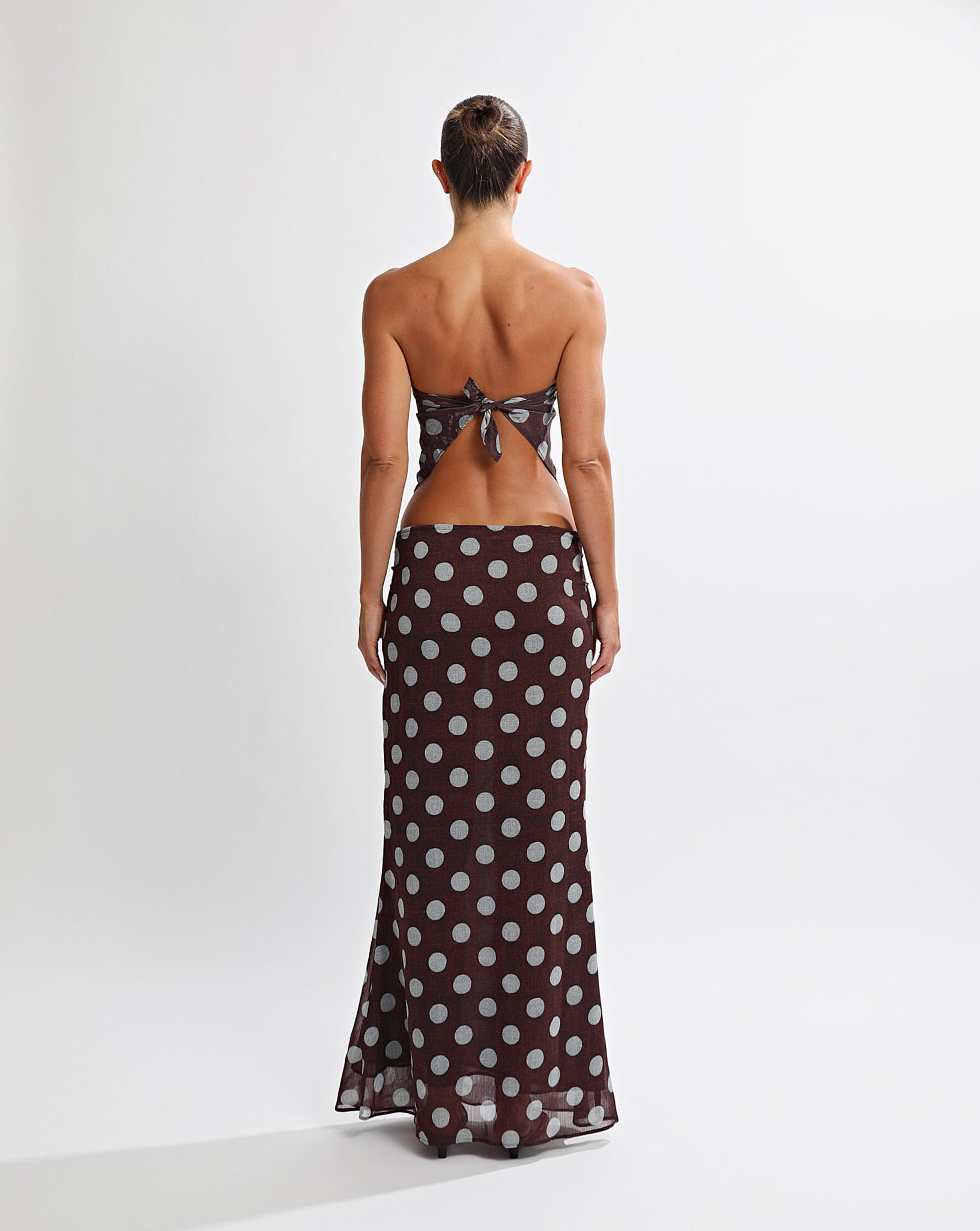 Suri Scarf Brown/Blue Polka