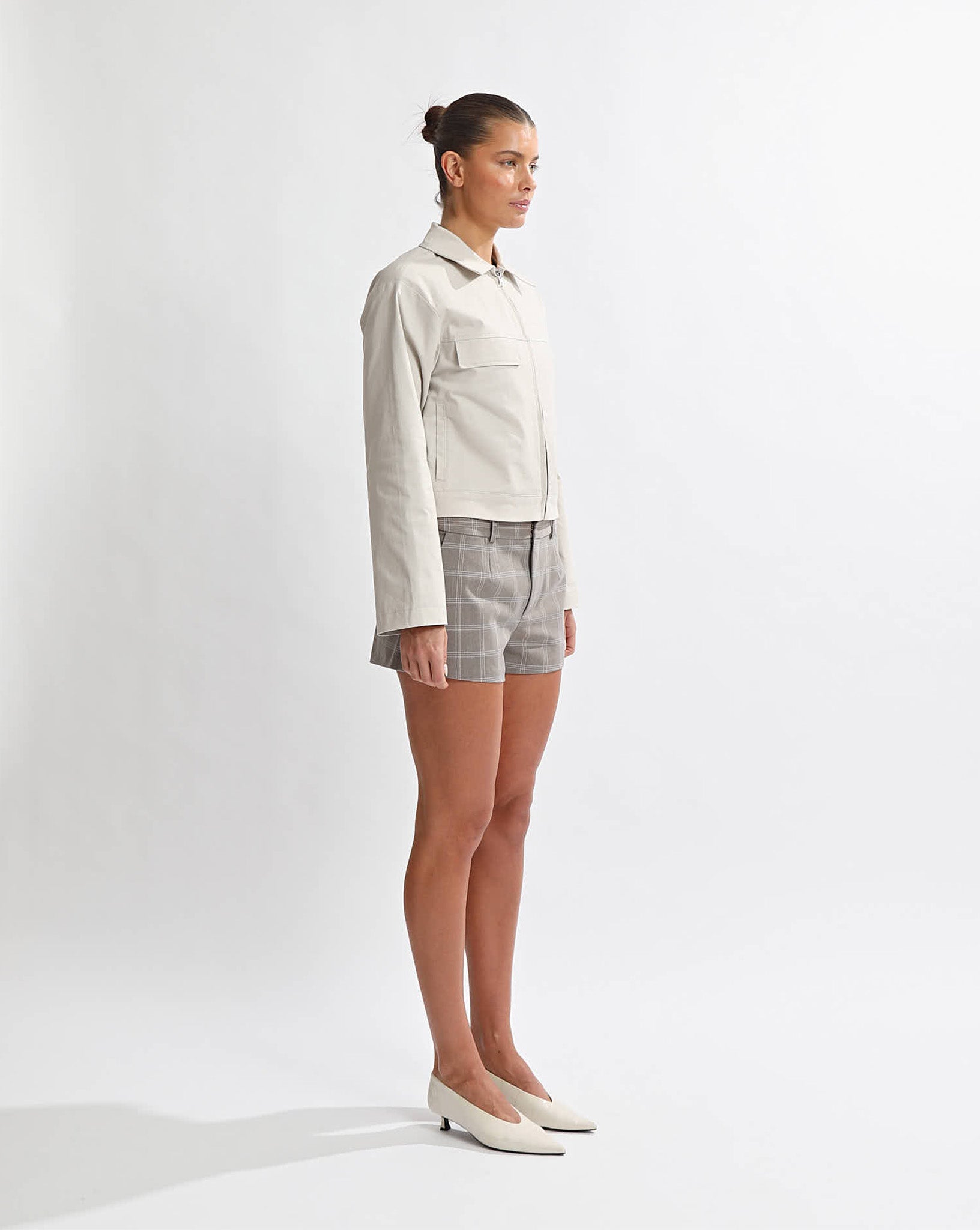 Georgie Zip Jacket Almond/Check