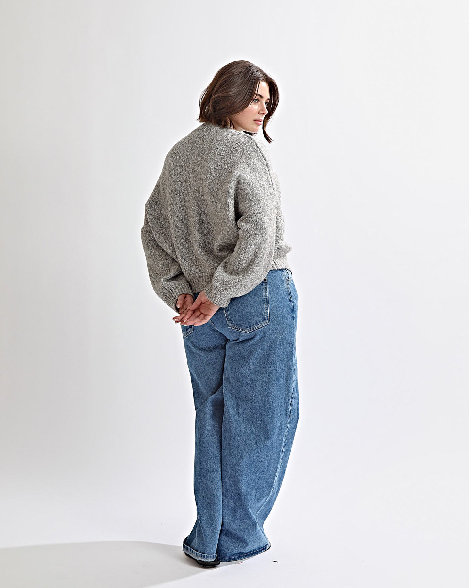 Elliot Knit Zip Jumper Grey Marl