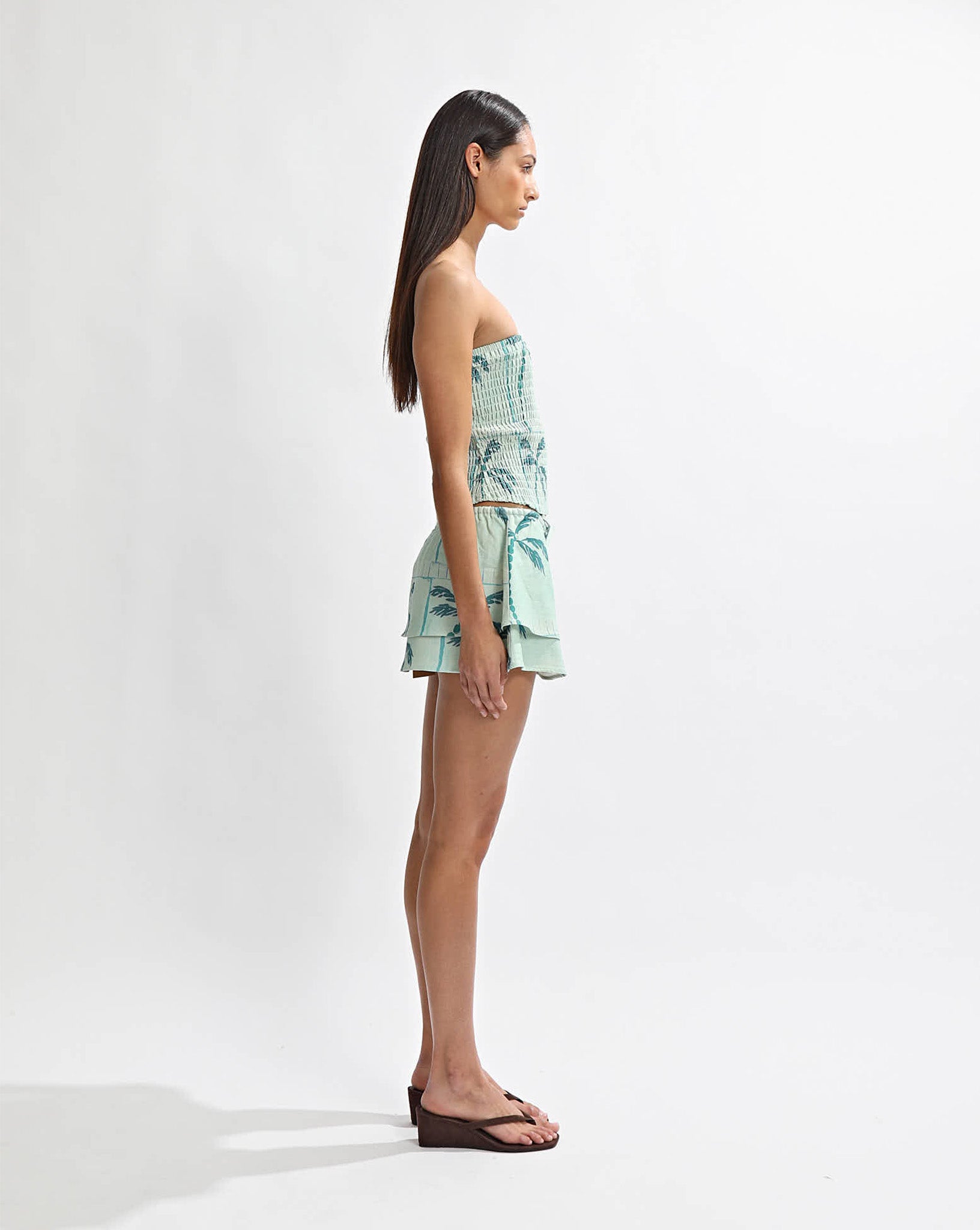 Lola Strapless Top Green Tonic