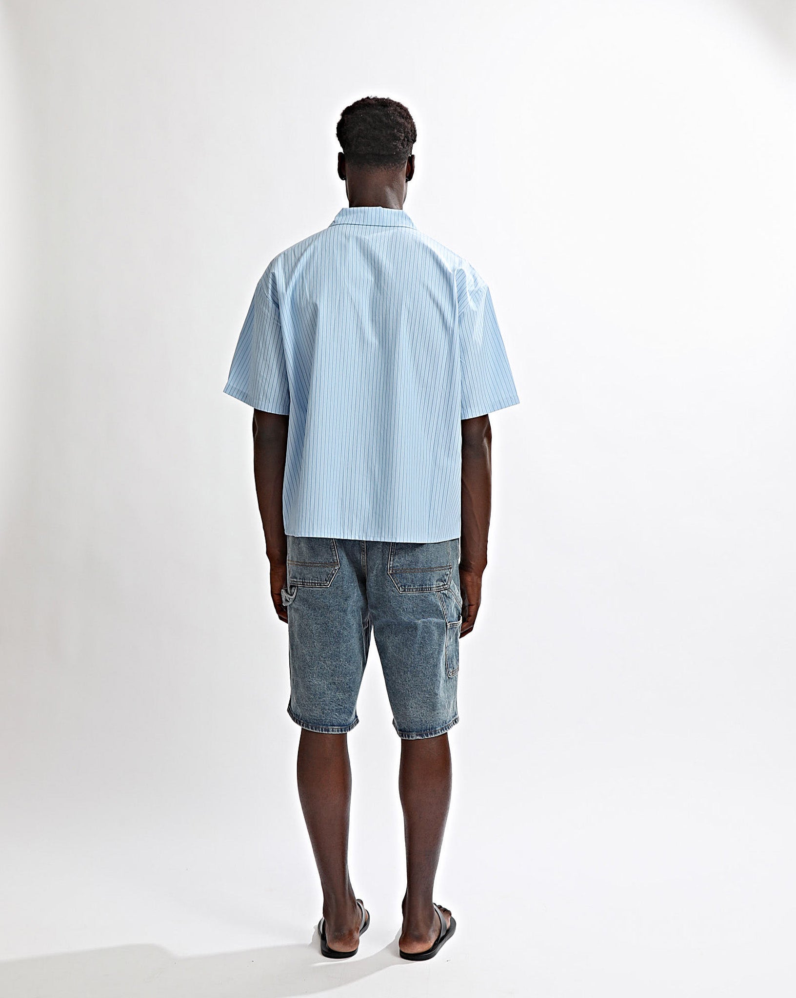 Theo Short Sleeve Shirt Blue Stripe