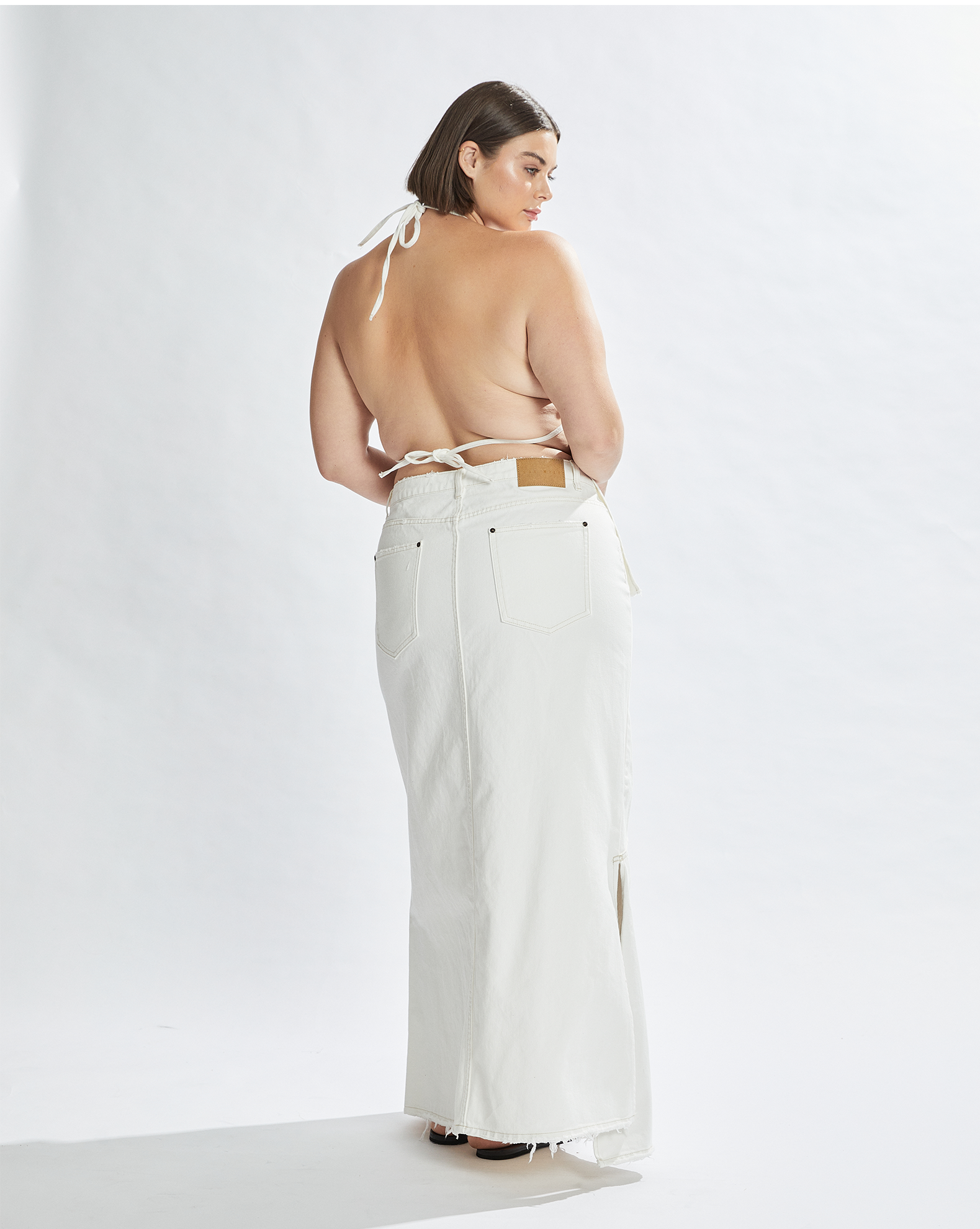 Harley Denim Halter Top White