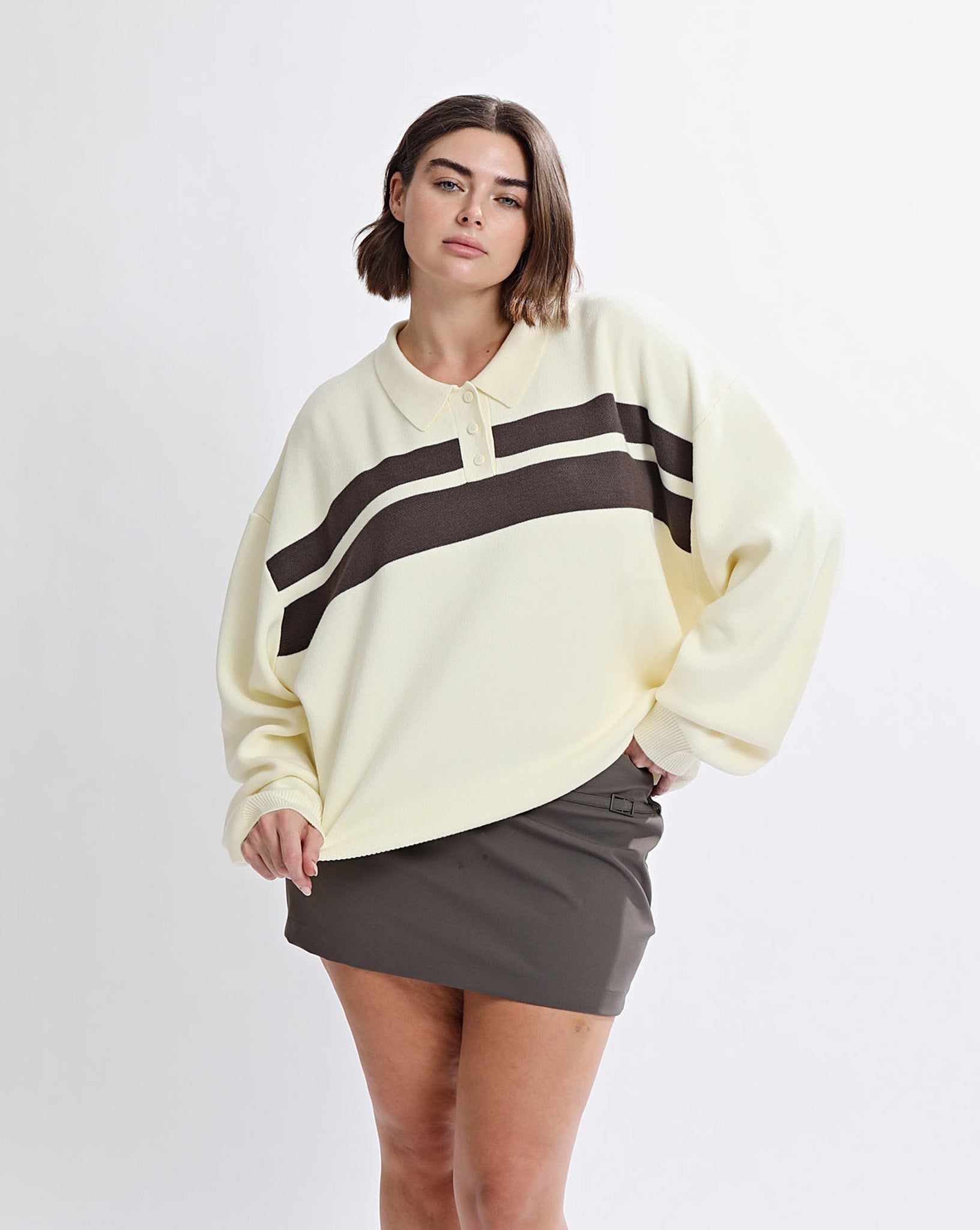 Brea Knit Jumper Yellow/Steel Stripe