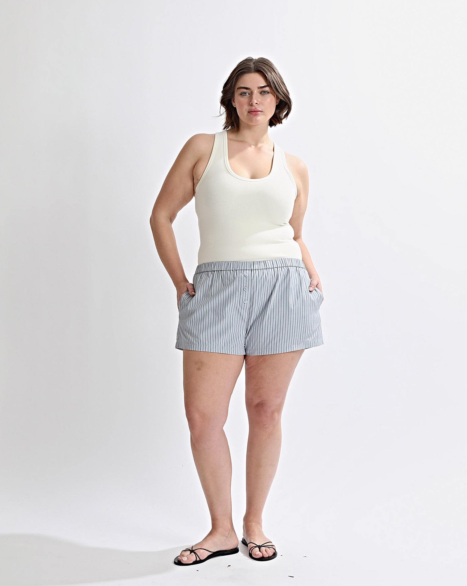 Rowan Shorts Grey Stripe