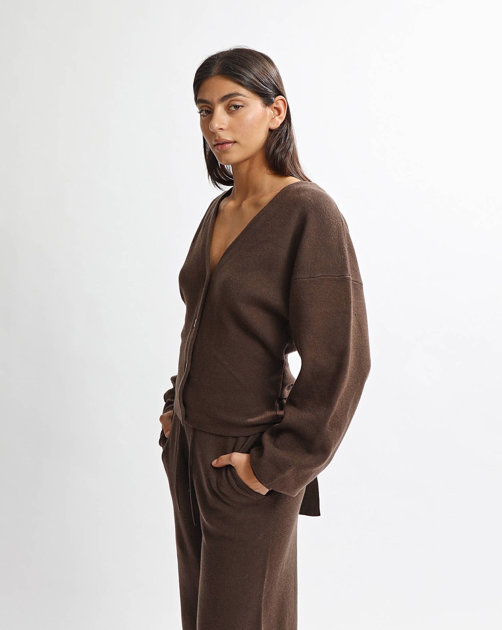 Dion Knit Cardigan Chocolate