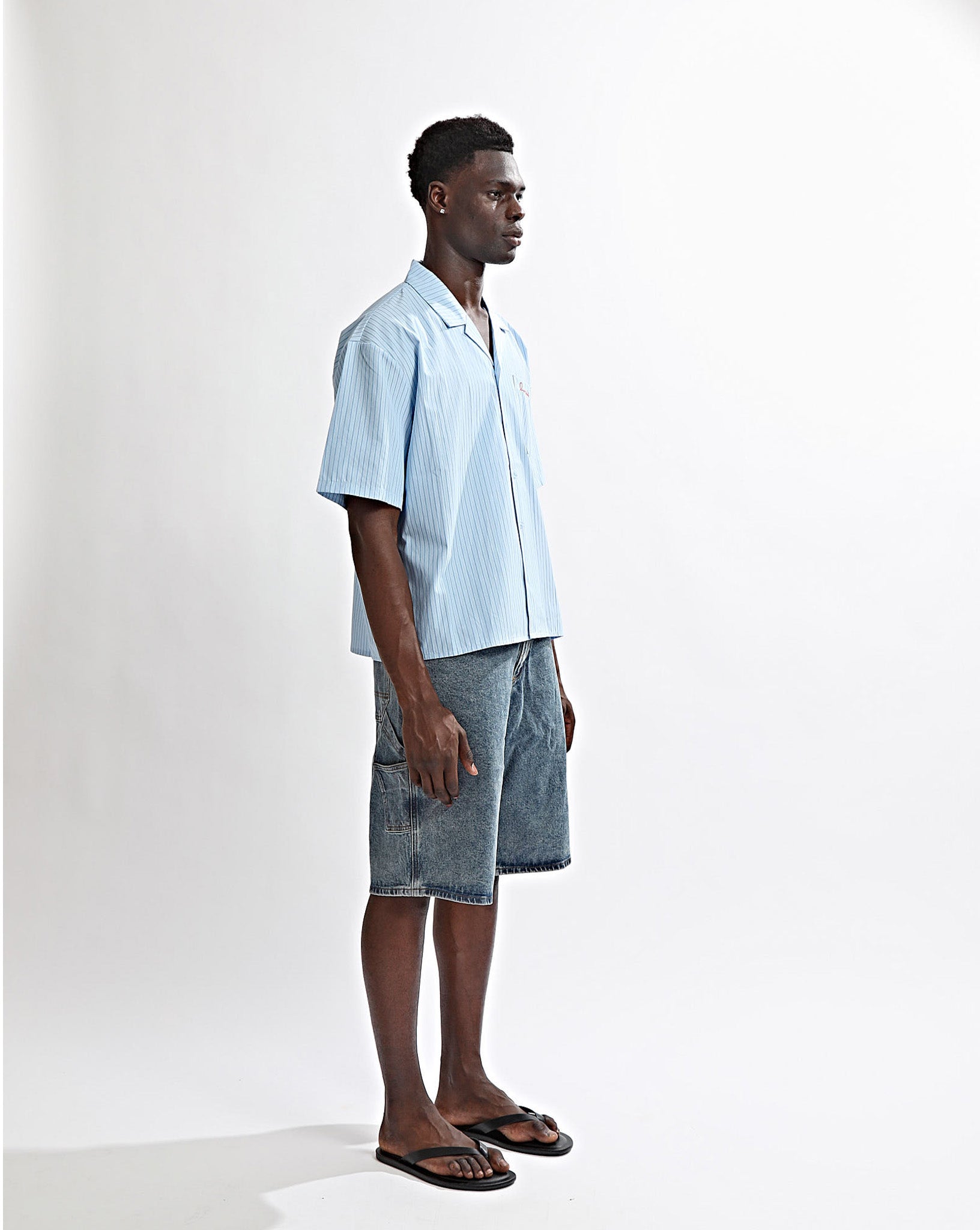 Theo Short Sleeve Shirt Blue Stripe