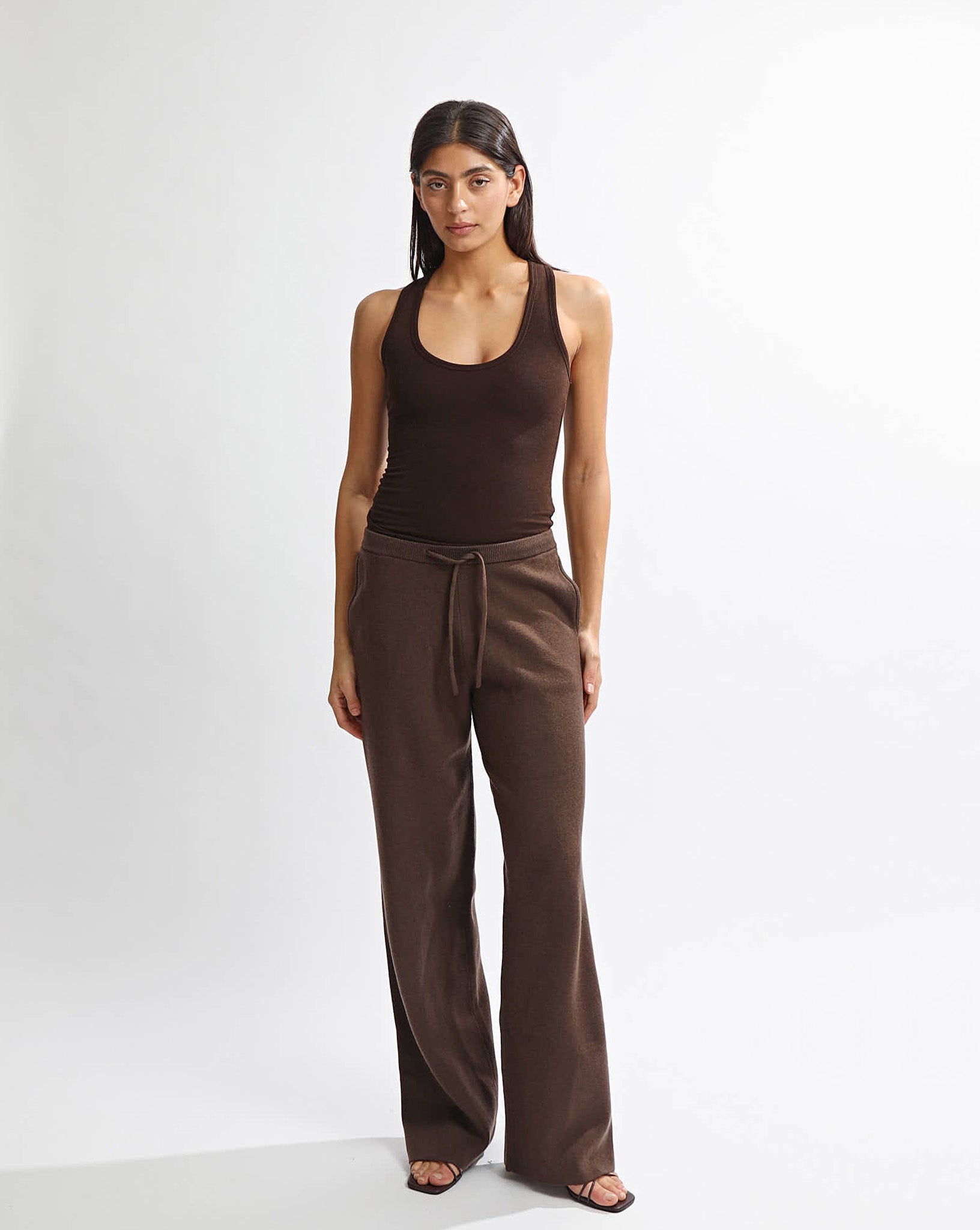 Dion Knit Pants Chocolate Cropped
