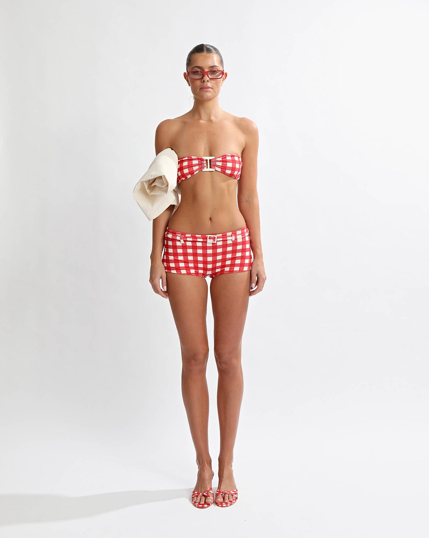 Stella Strapless Bikini Top Gingham