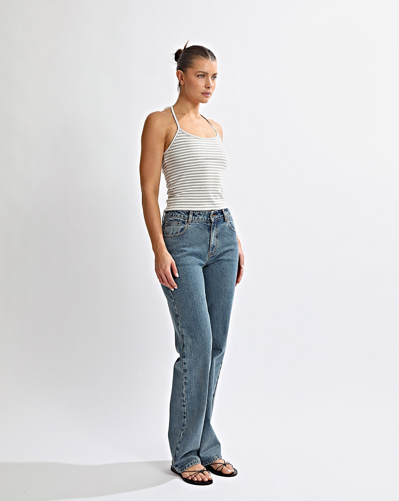 Milan Halter Tank Grey/White