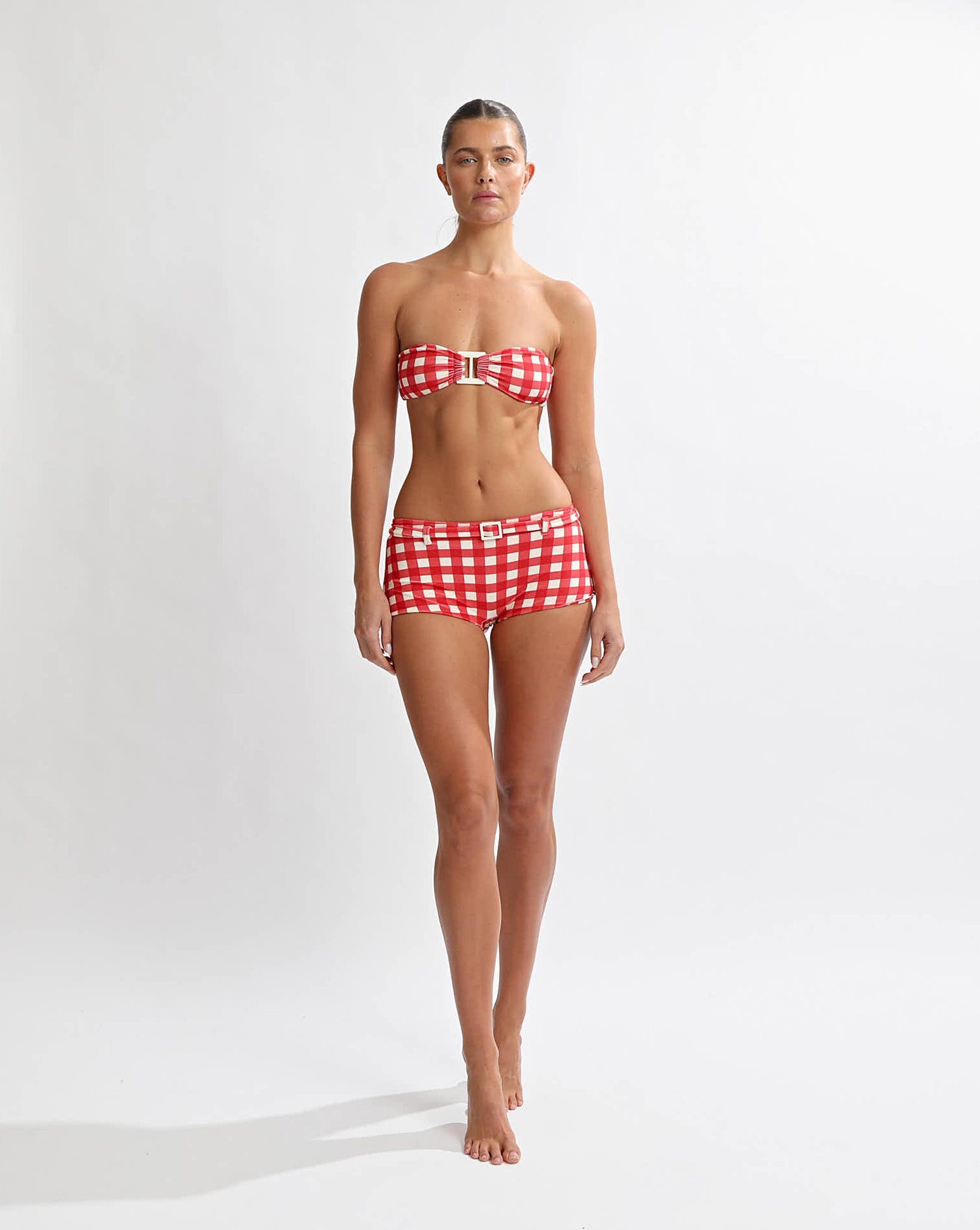 Stella Strapless Bikini Top Gingham