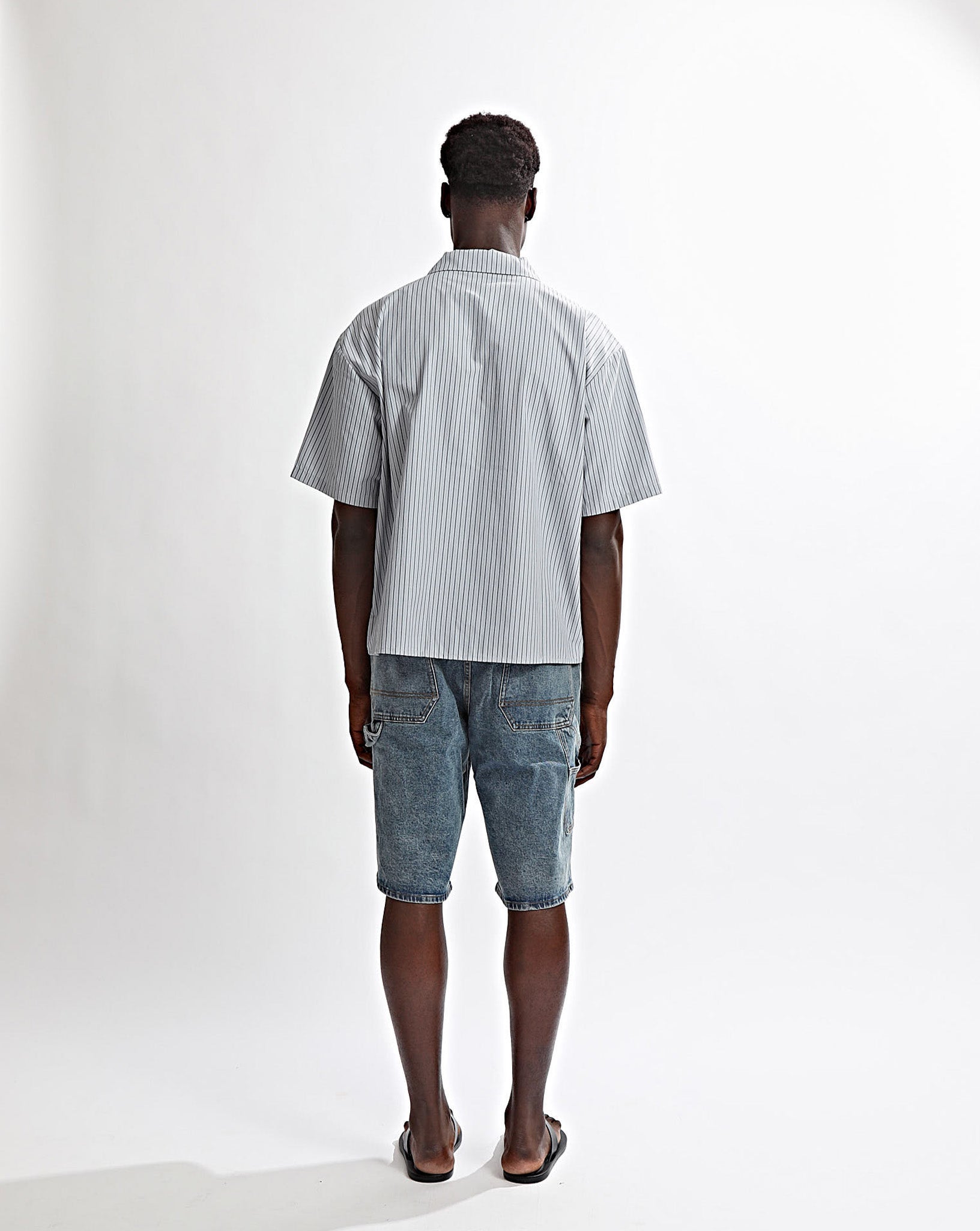 Theo Short Sleeve Shirt Grey Stripe