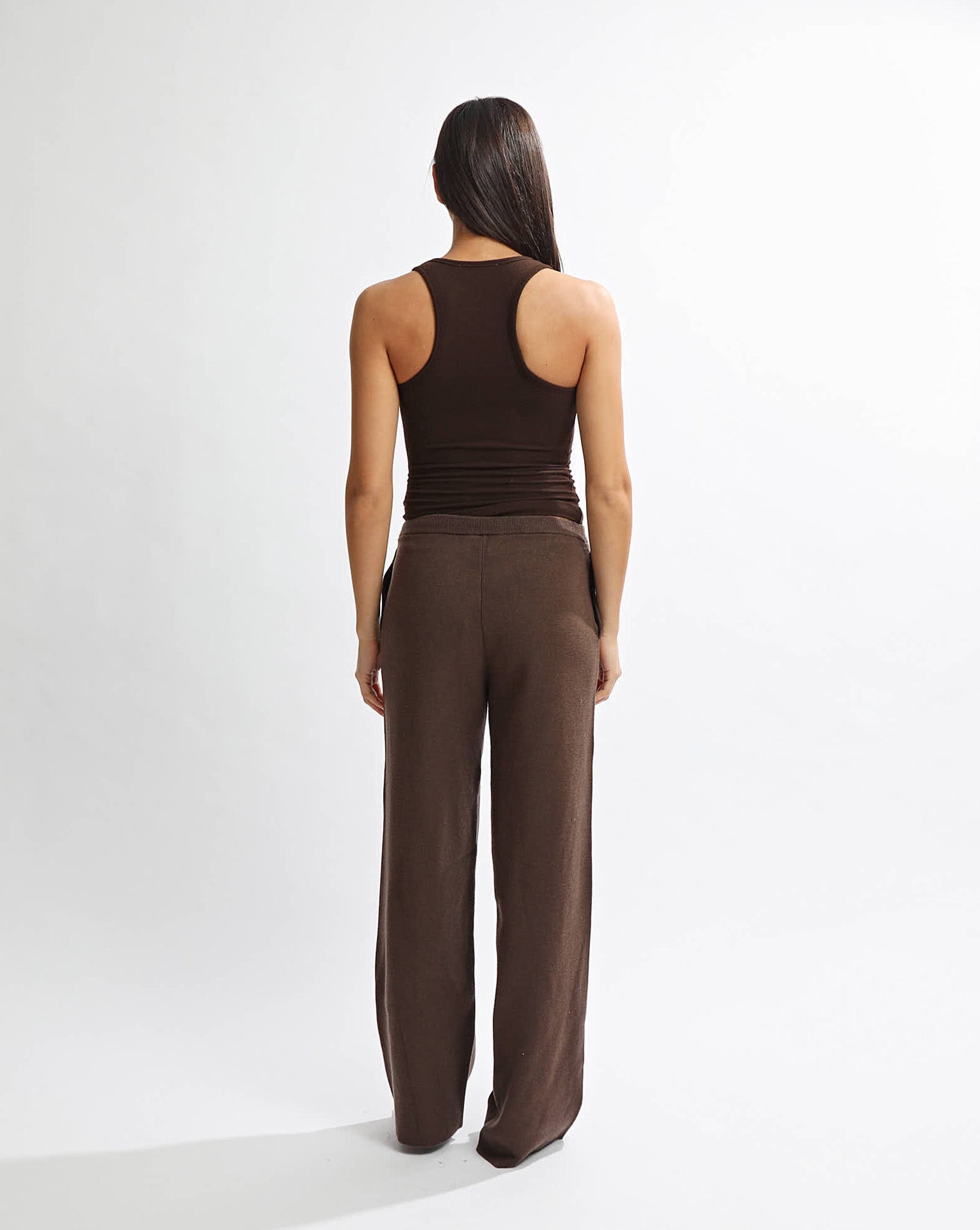 Dion Knit Pants Chocolate Cropped