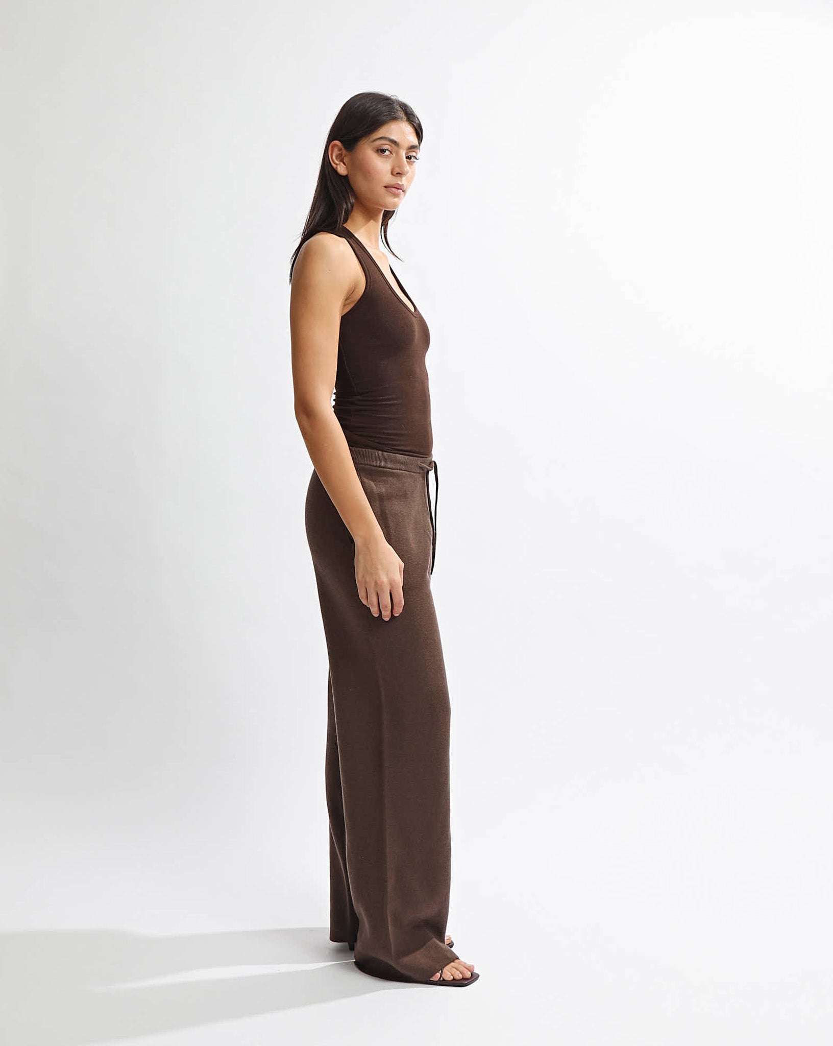 Dion Knit Pants Chocolate Cropped