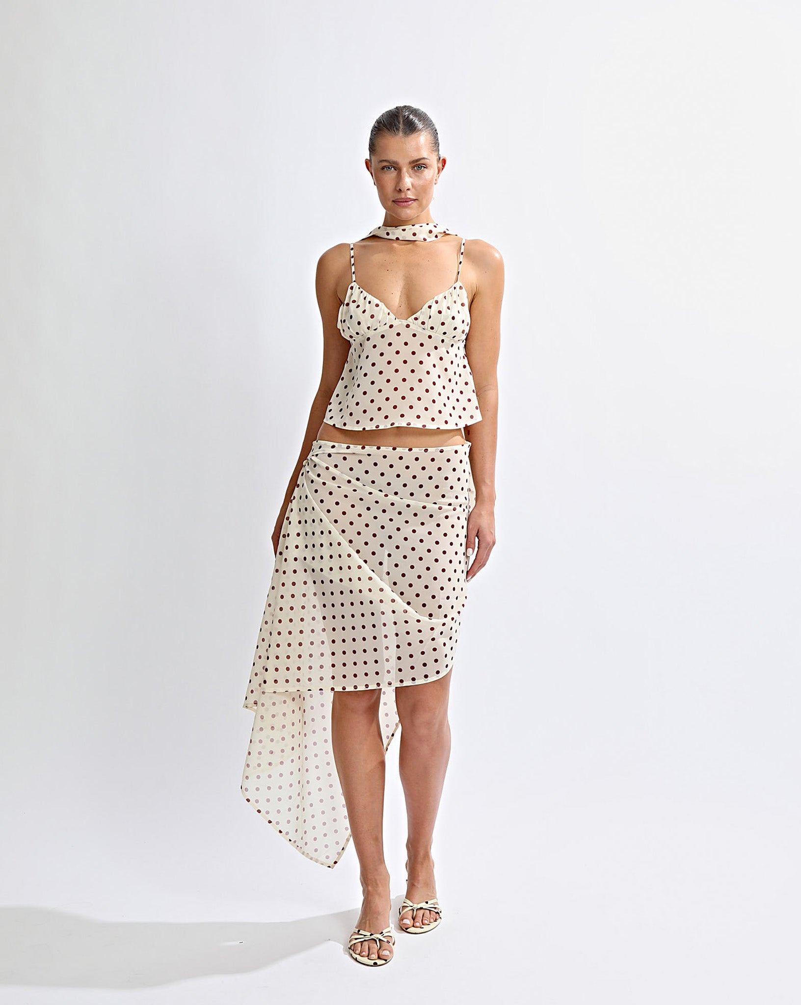 Adriana Top Yellow Polka