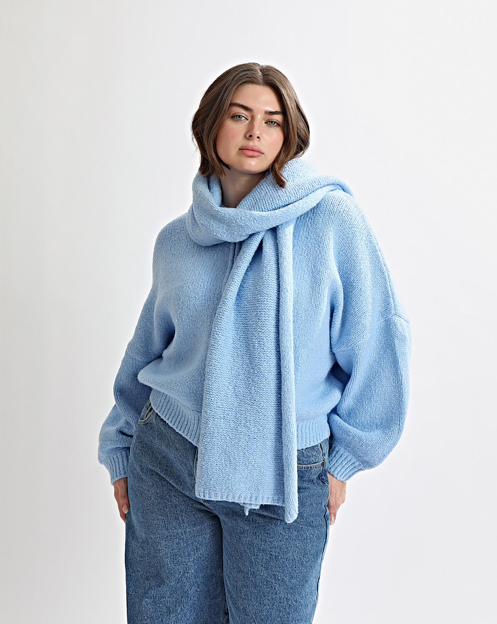 Elliot Knit Scarf Blue