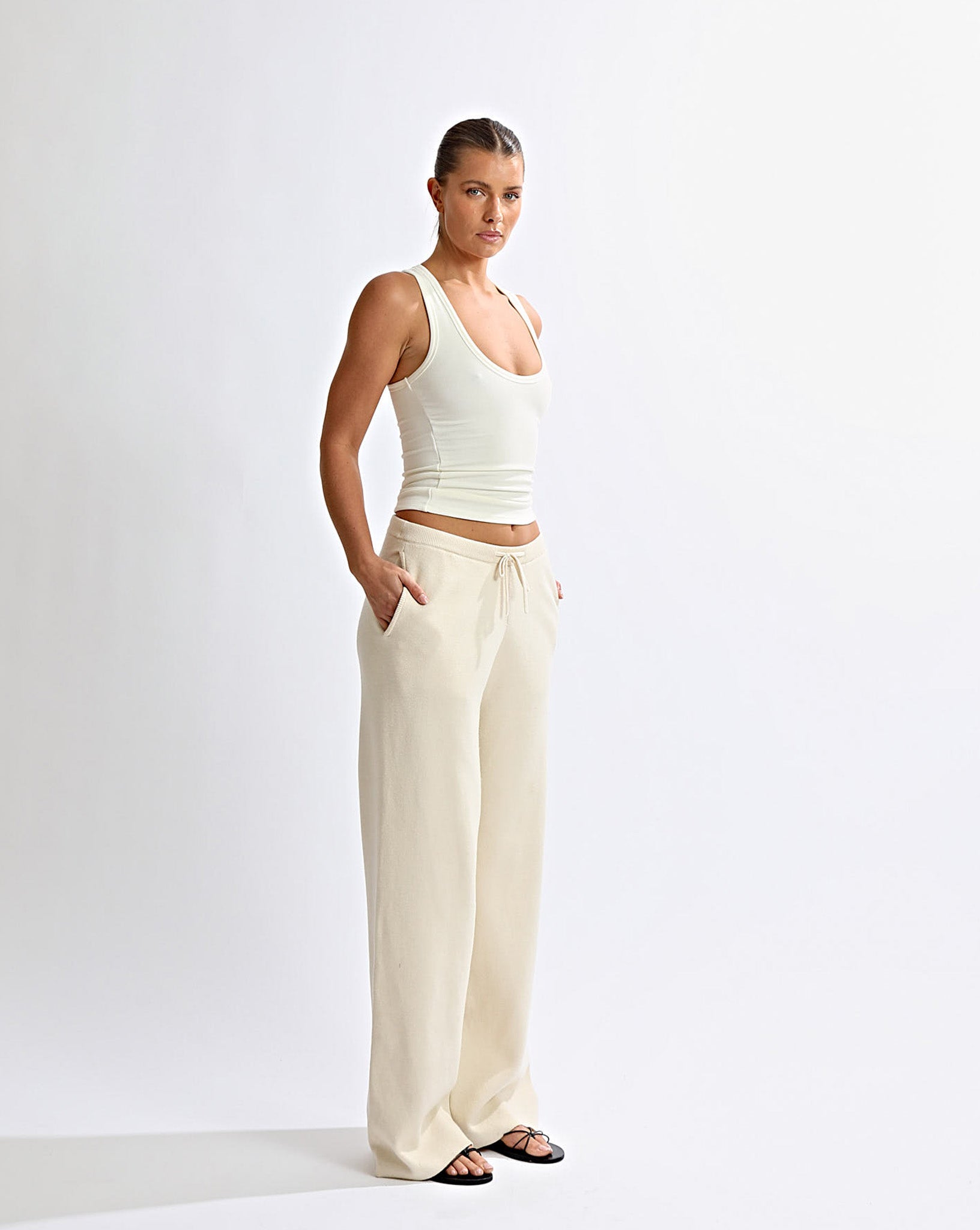 Dion Knit Pants Cream Regular/Tall