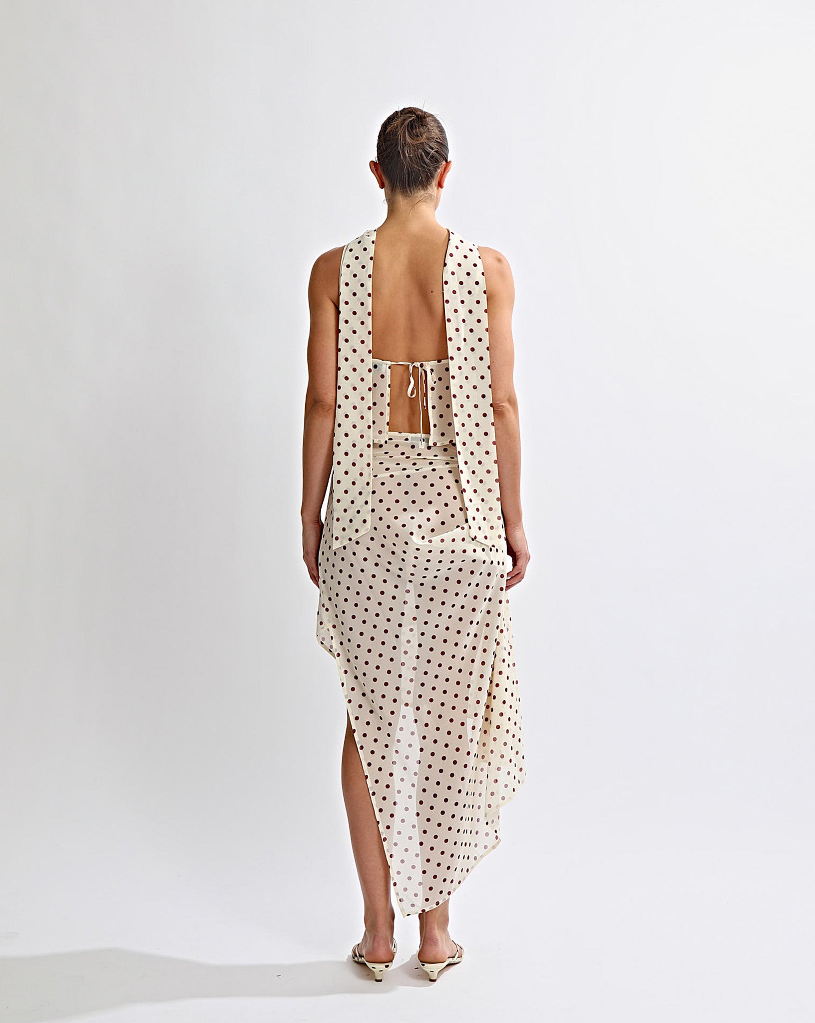 Adriana Top Yellow Polka