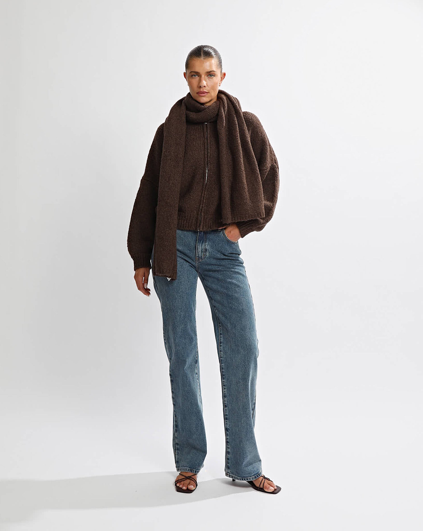 Elliot Knit Scarf Chocolate