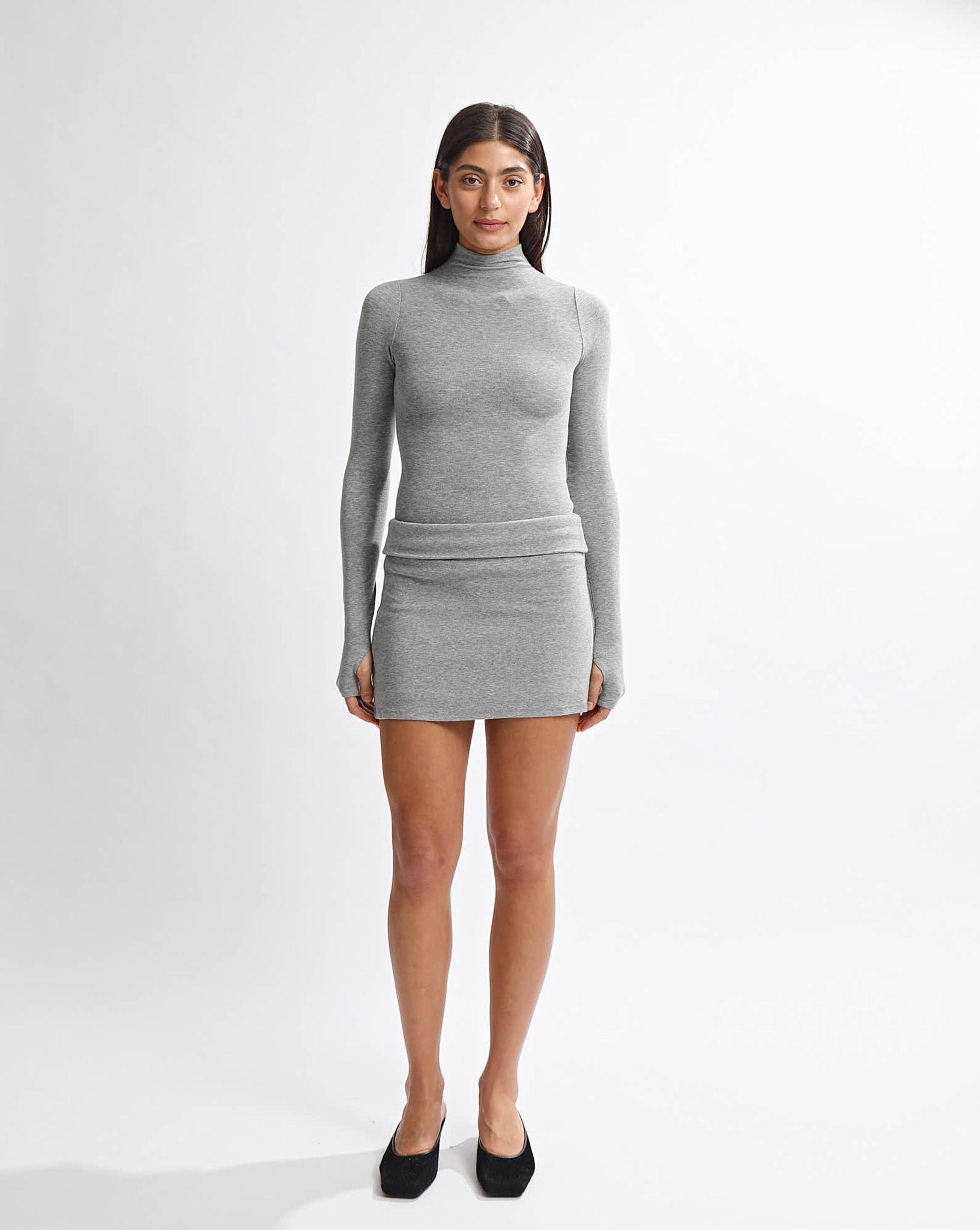 Amelia Long Sleeve Top Grey Marl