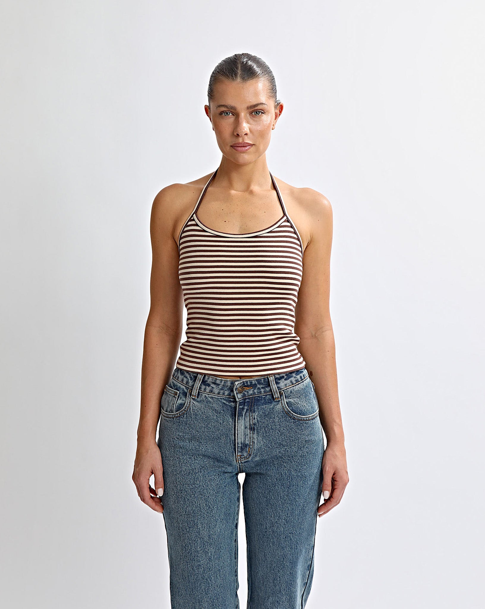 Milan Halter Tank Coffee/Cream