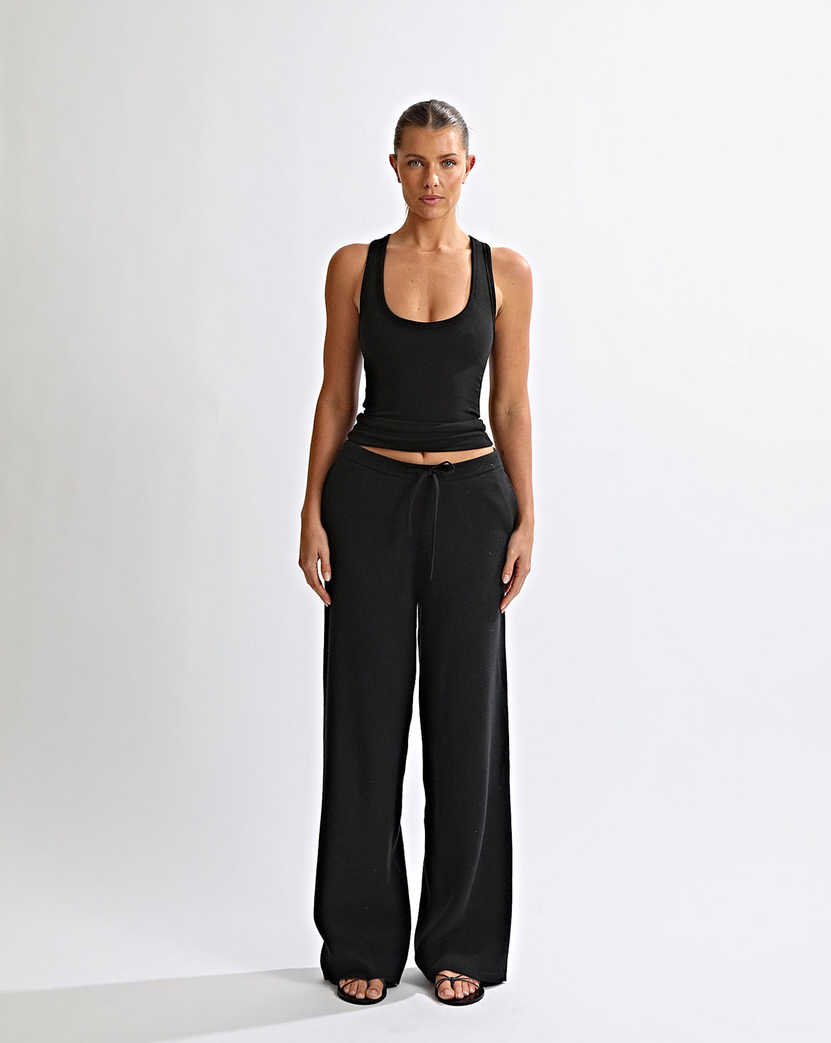 Dion Knit Pants Black Cropped