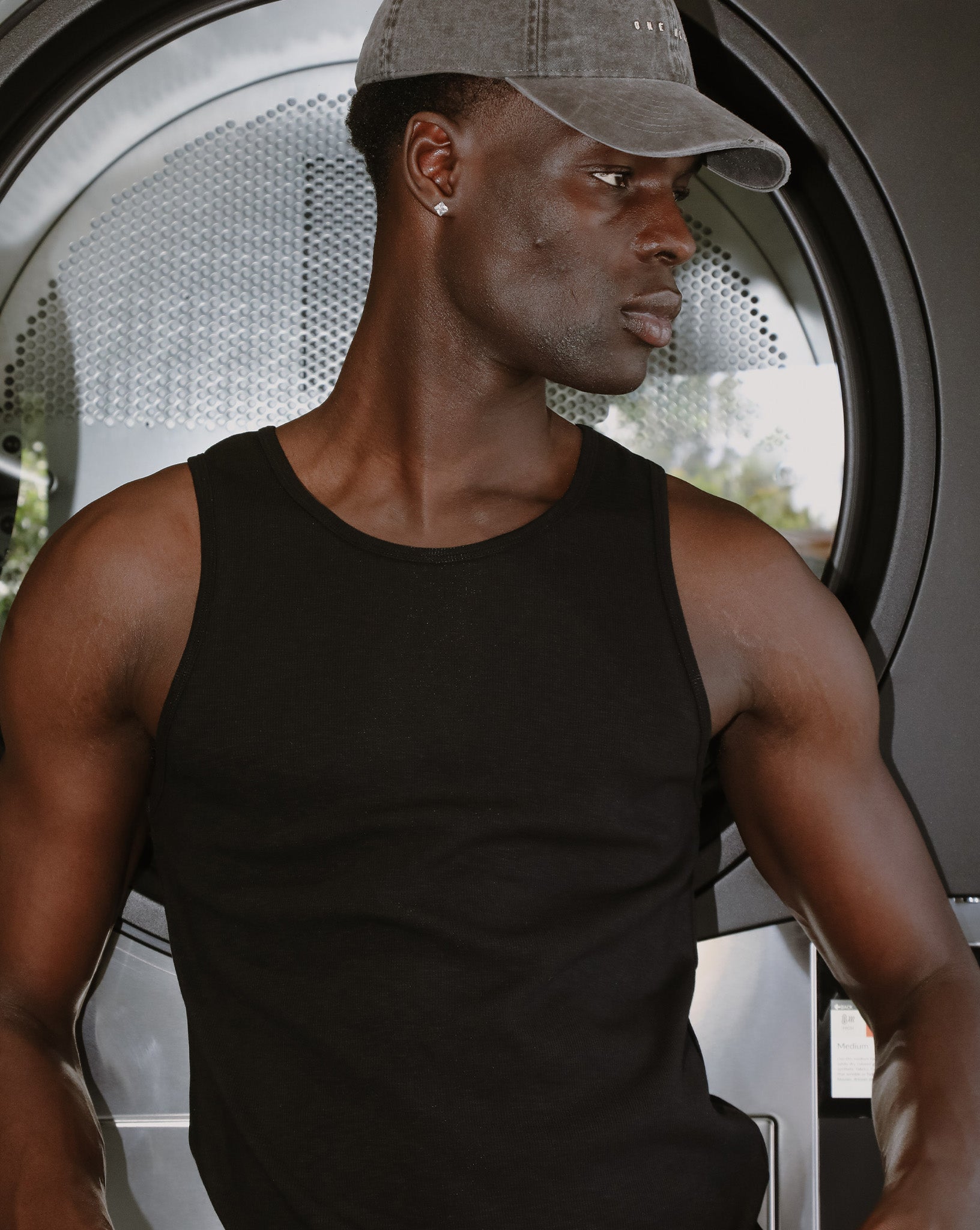 Elijah Rib Tank Black