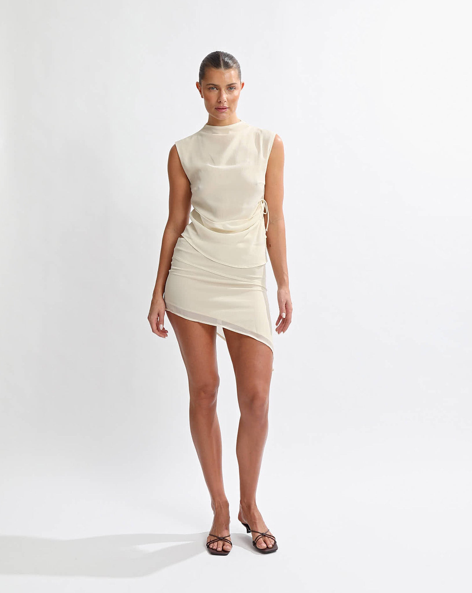 Kendal Mini Skirt Pale Yellow
